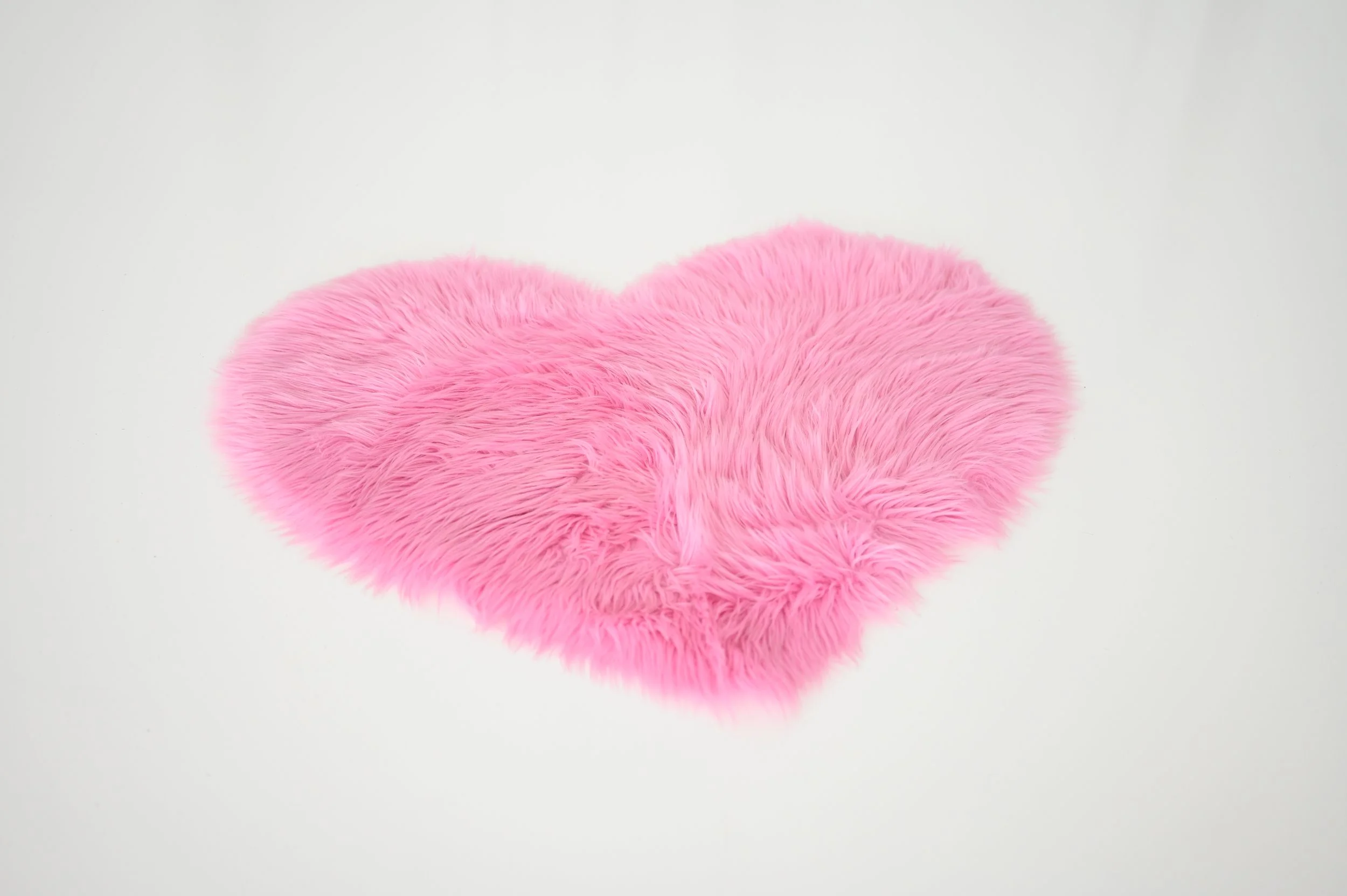 Plush Pink Heart Rug