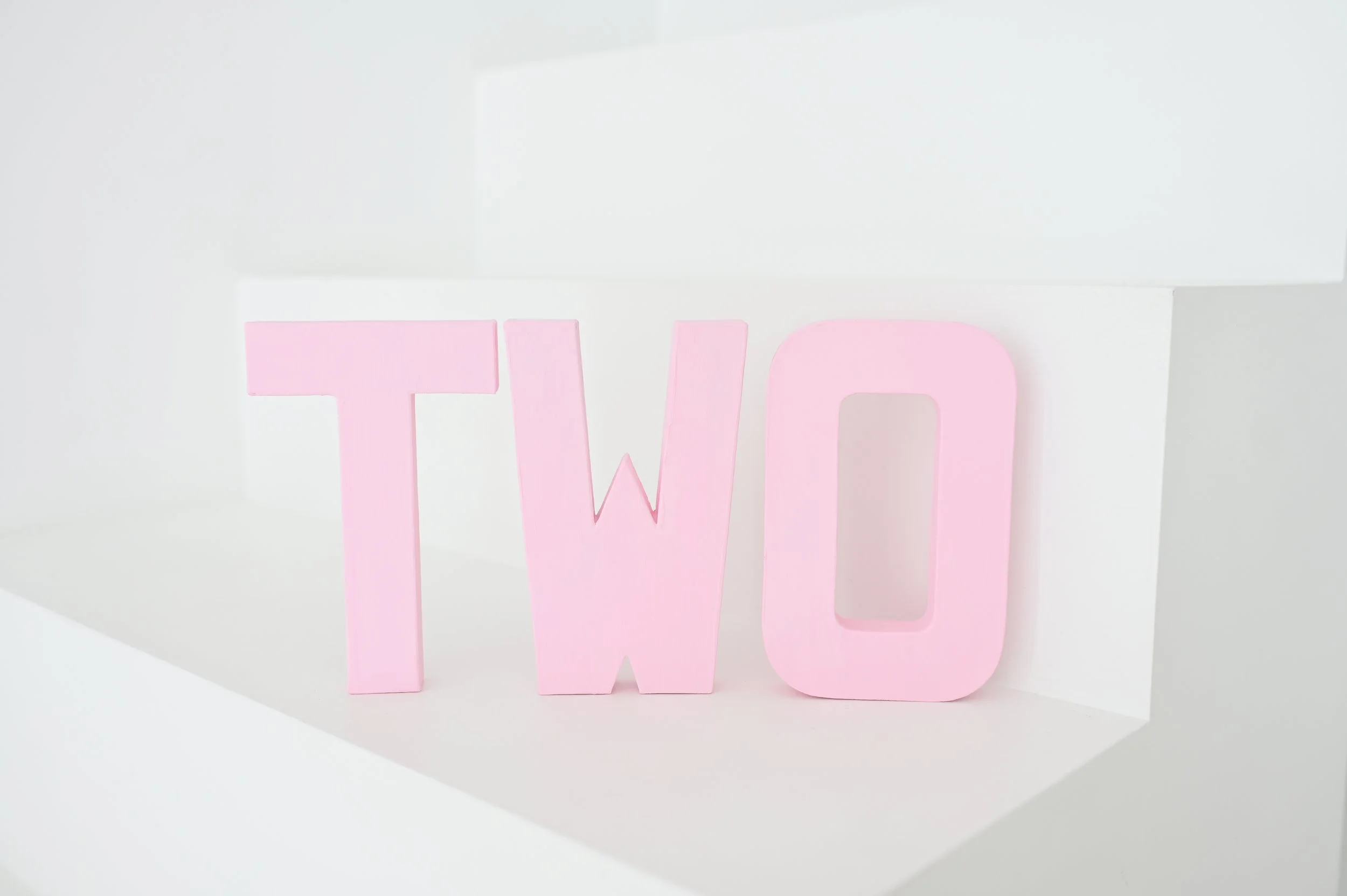 Pink "TWO” Block Letters