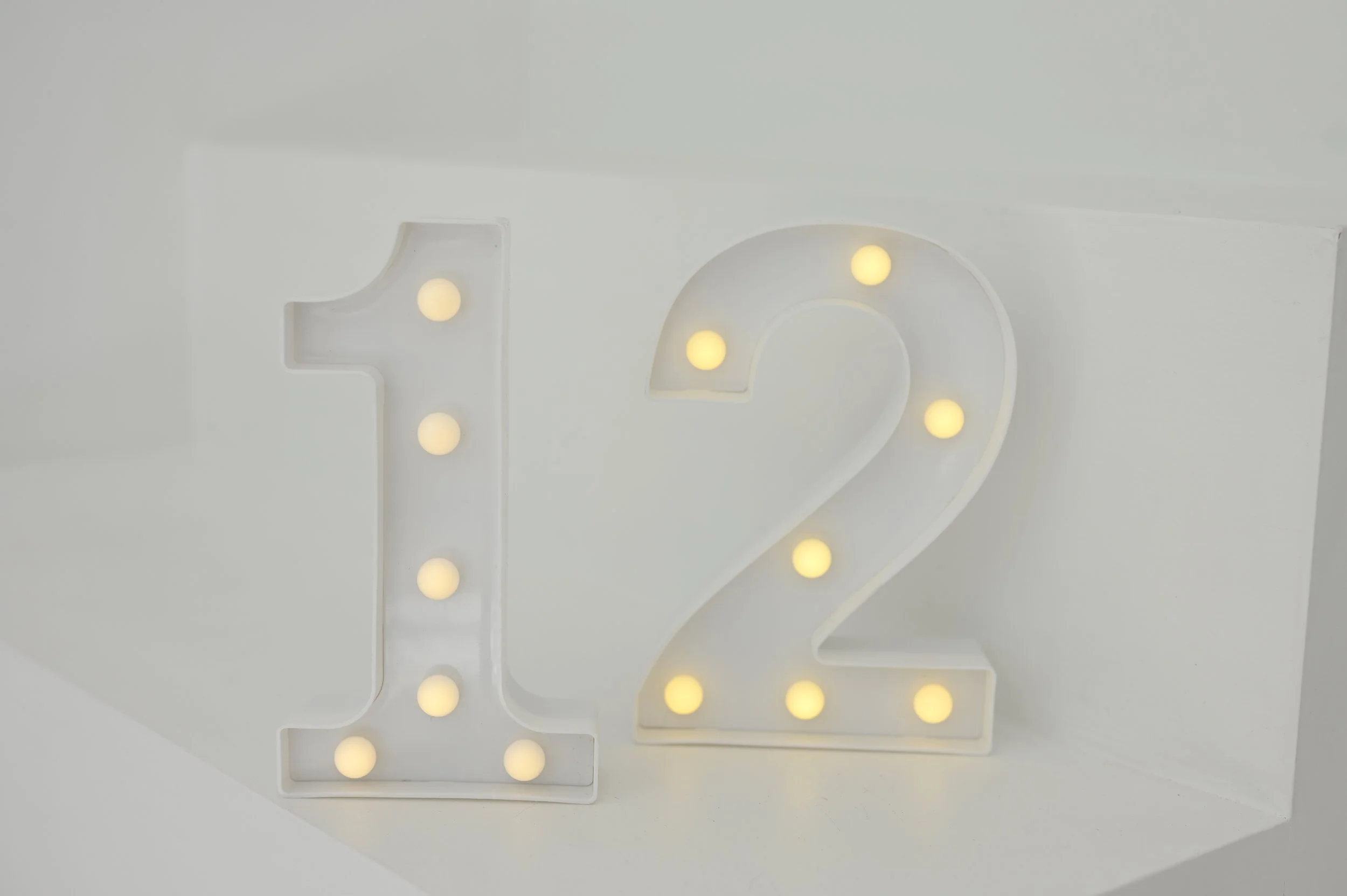 Lighted Number One and Number Two