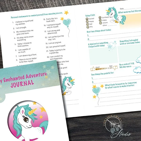 Whimsical unicorn children's journal