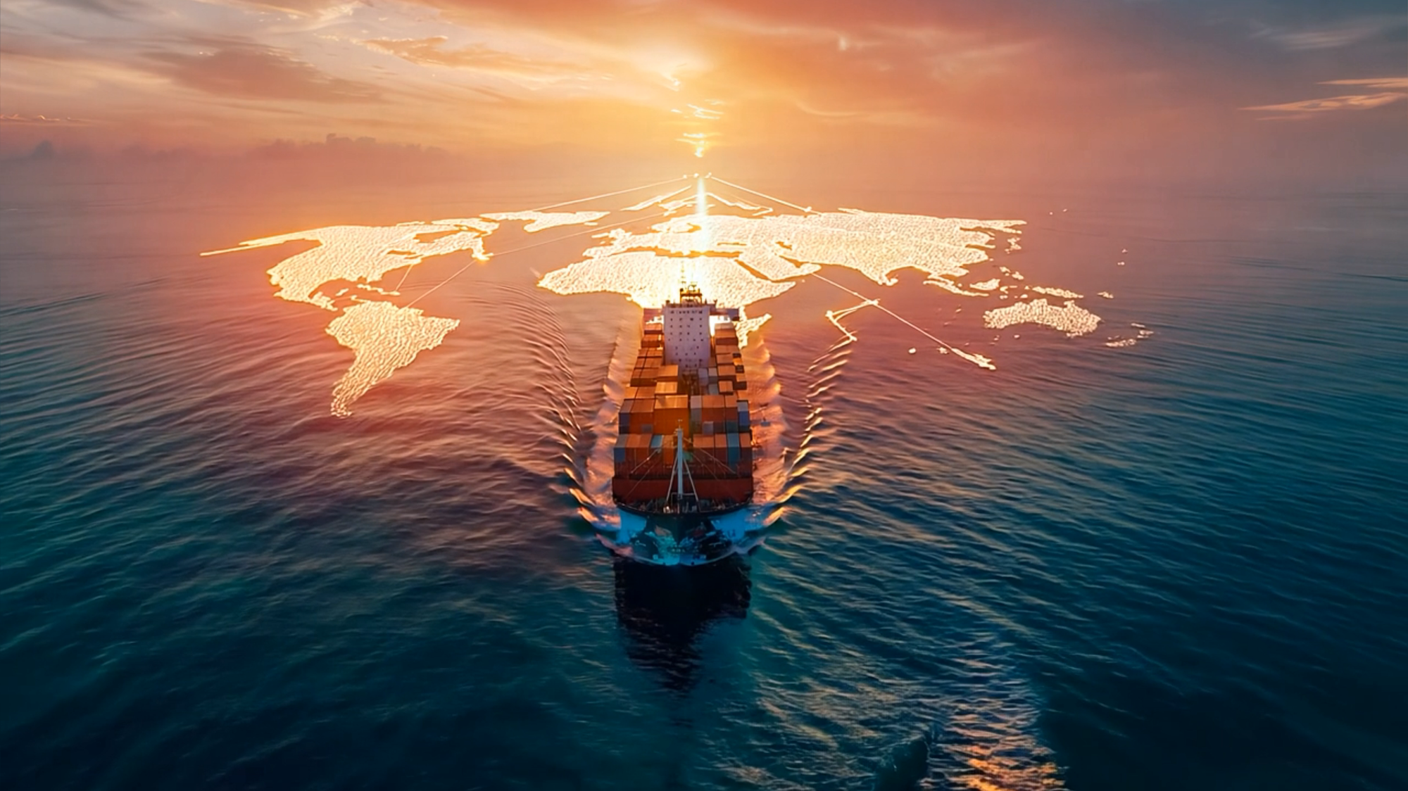 Cargo Ship with world continents as its wake sunset.mov.png