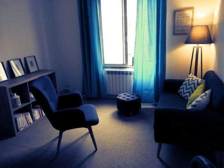 Office setting with couch and chair