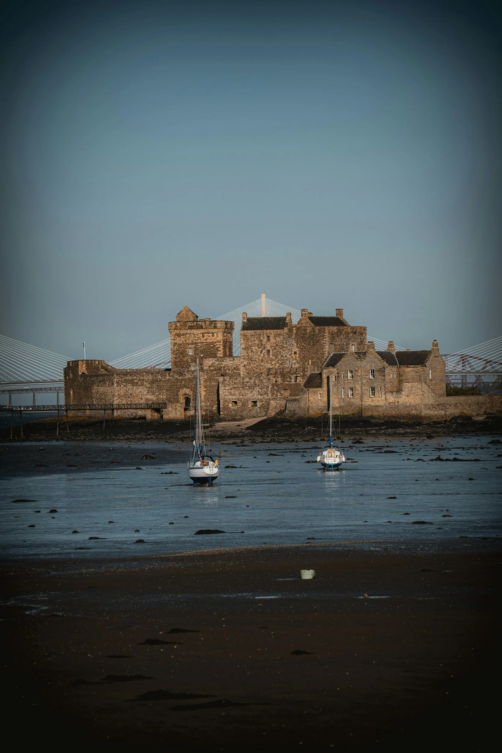 Blackness Castle, on the Firth of Forth, is a striking 15th-century fortress built in the shape of a ship