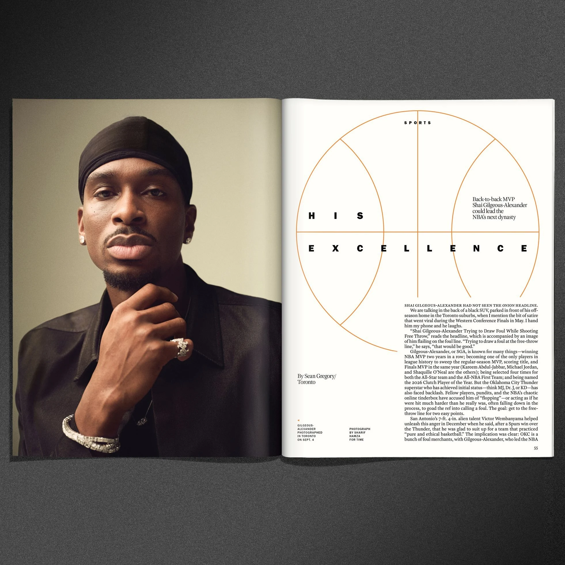His Excellence
Back-to-back MVP Shai Gilgeous-Alexander could lead the NBA&rsquo;s next dynasty
By Sean Gregory @sgregory31
Photograph by Sharif Hamza @sharifhamza
for @Time
&mdash;
#graphicdesign #magazinedesign #sga #shaigilgeousalexander #nba