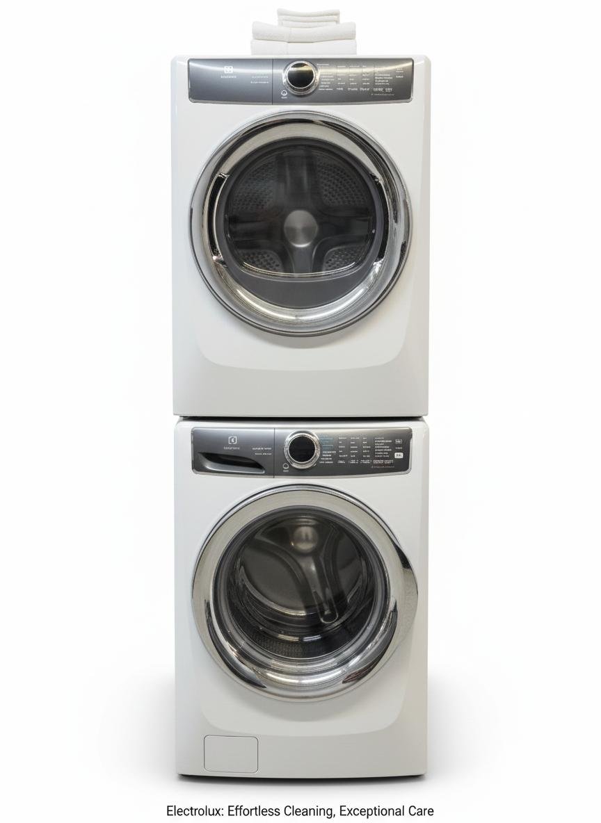 washer dryer stackable electrolux 27" white