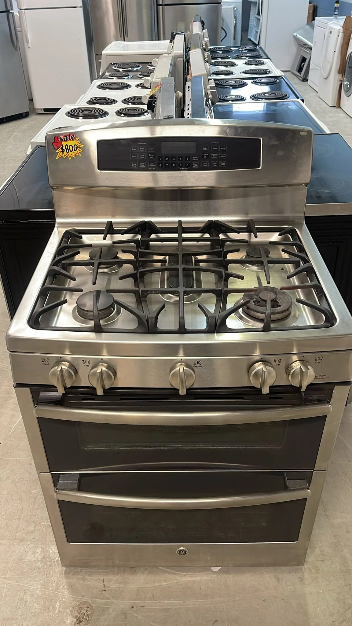 Used Gas Stove Stainless 30" GE profile PCGB980ZEJSS DUAL