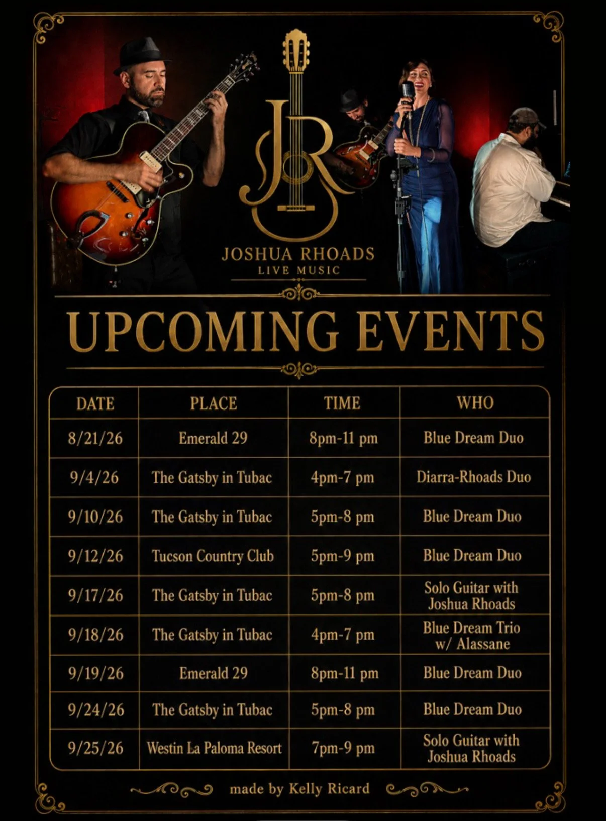 September Performance Schedule