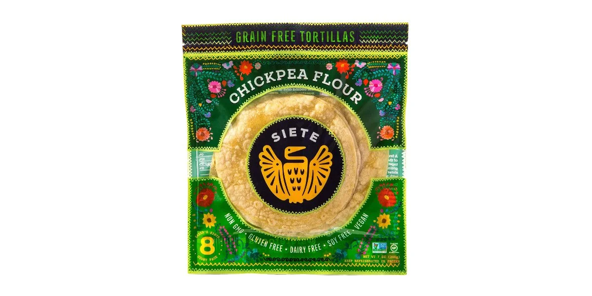 Siete, Paleo &amp; Non-GMO Chickpea Flour, Grain-Free Tortillas, 7 oz (8 count)