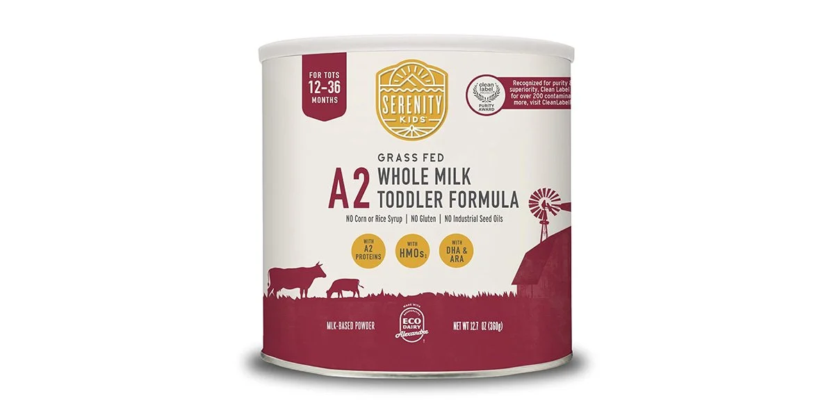 Serenity Kids Toddler Formula with Grass-Fed, A2 Whole Milk, 12.7 oz