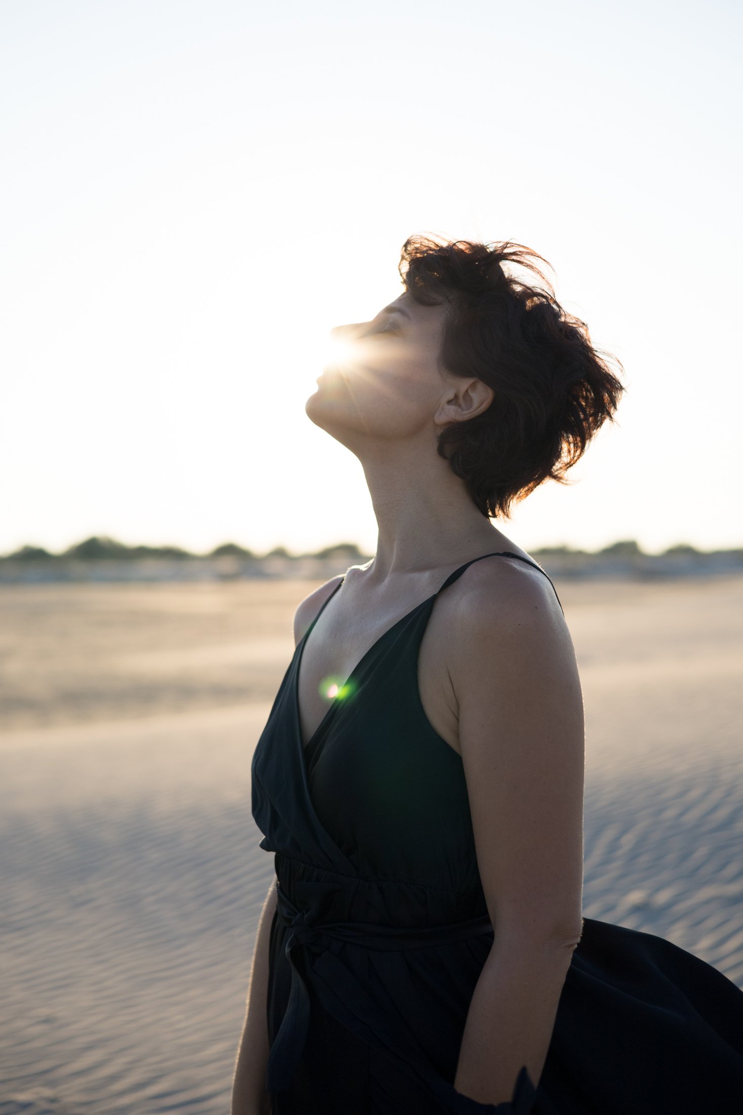 portrait avec le soleil