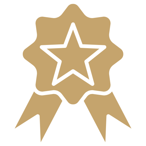 Illustration of a ribbon with a star in the center.