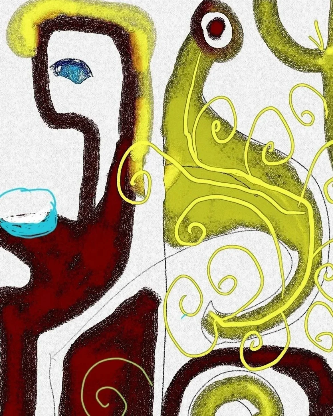 Woman and Fern. Wall-hanging