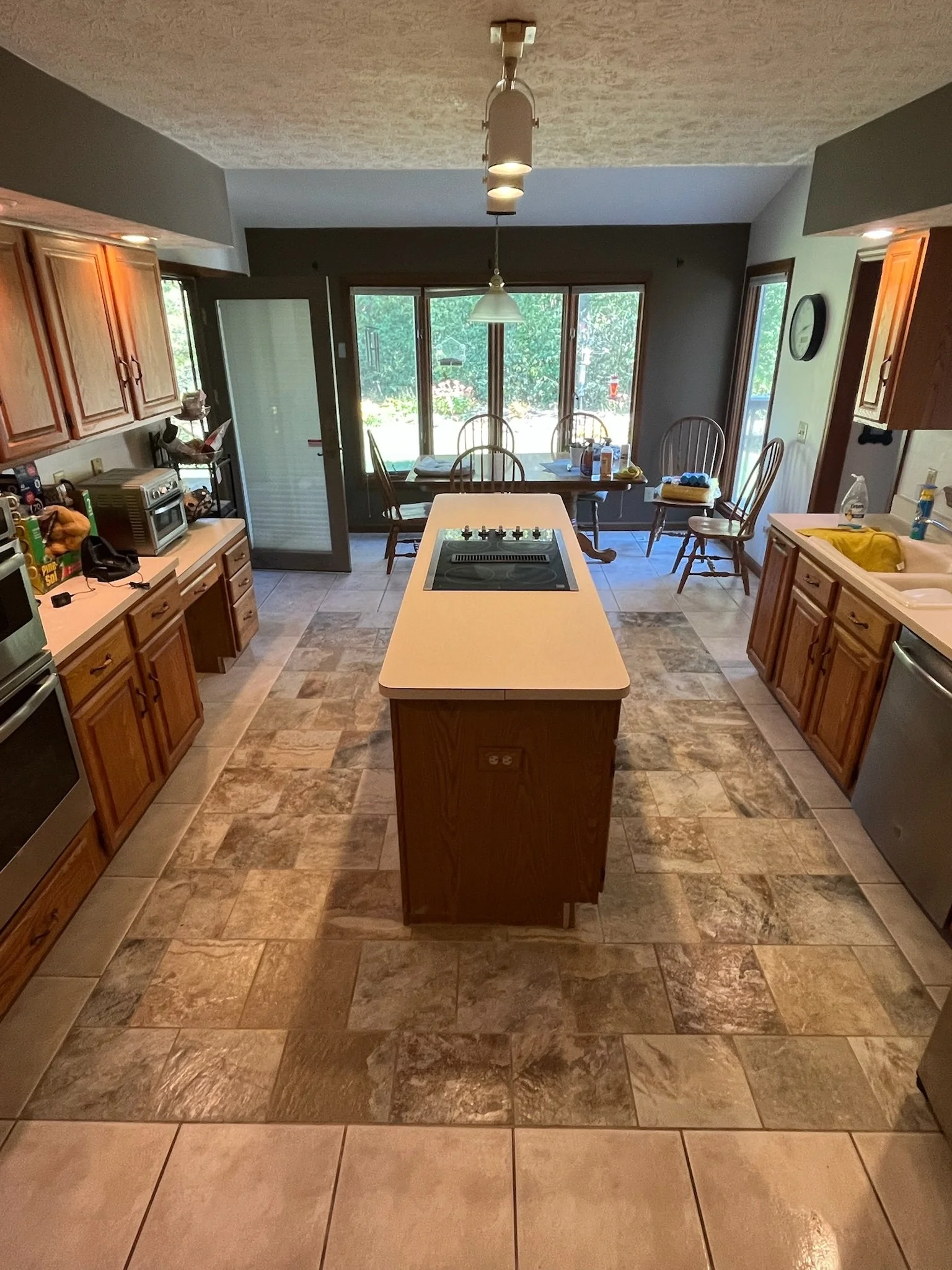 kitchen flooring remodel Dayton Ohio luxury vinyl tile rustic modern kitchen floor installation