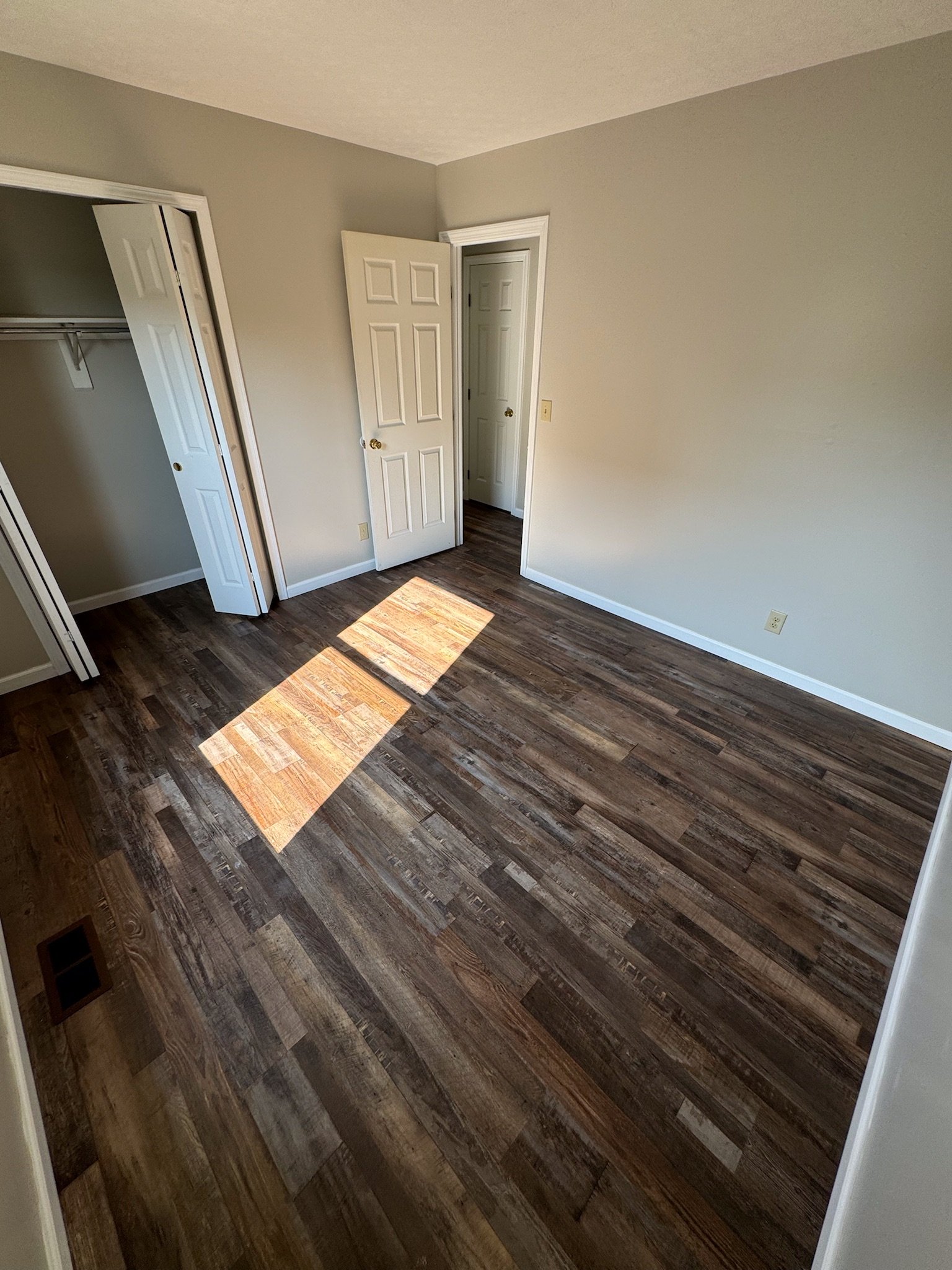 vinyl plank flooring Dayton Ohio bedroom remodel durable waterproof flooring installation