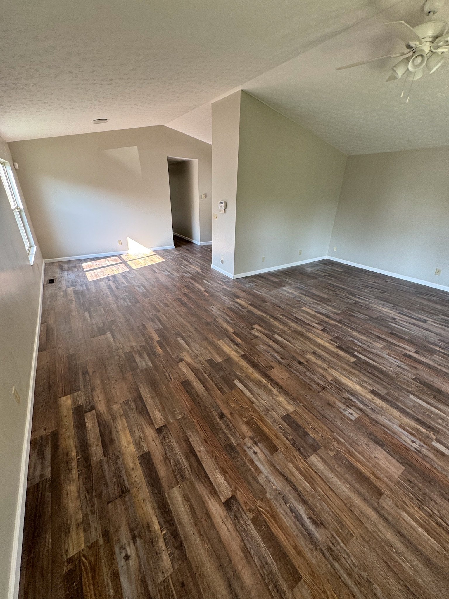 open living space LVP flooring Dayton Ohio full home flooring installation modern finish