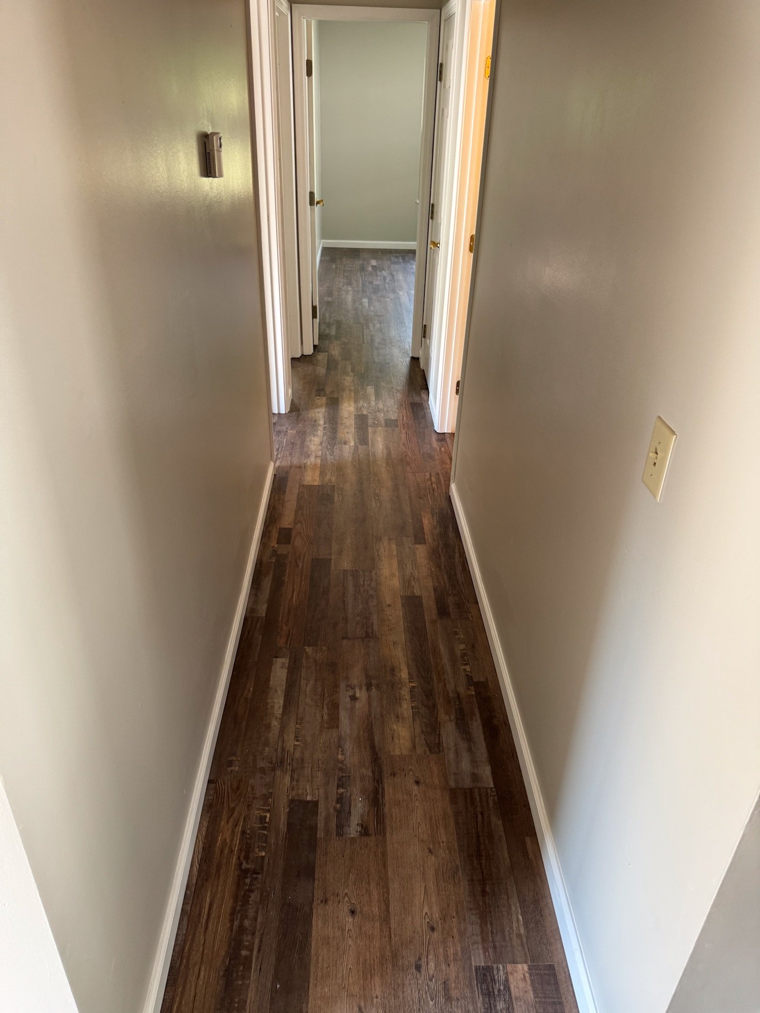 luxury vinyl plank flooring hallway Dayton Ohio modern wood look flooring installation