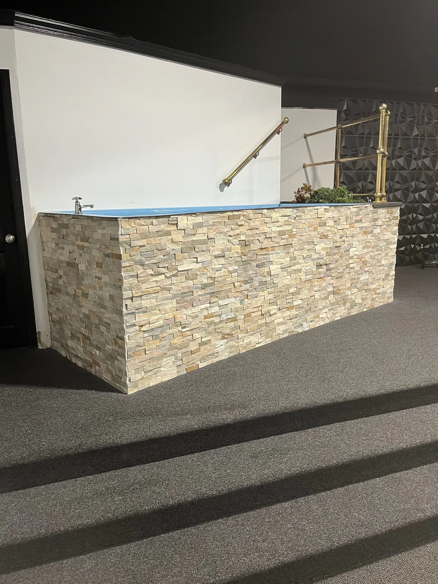 Pentecostals of Dayton baptism tub tile installation custom church renovation Ohio