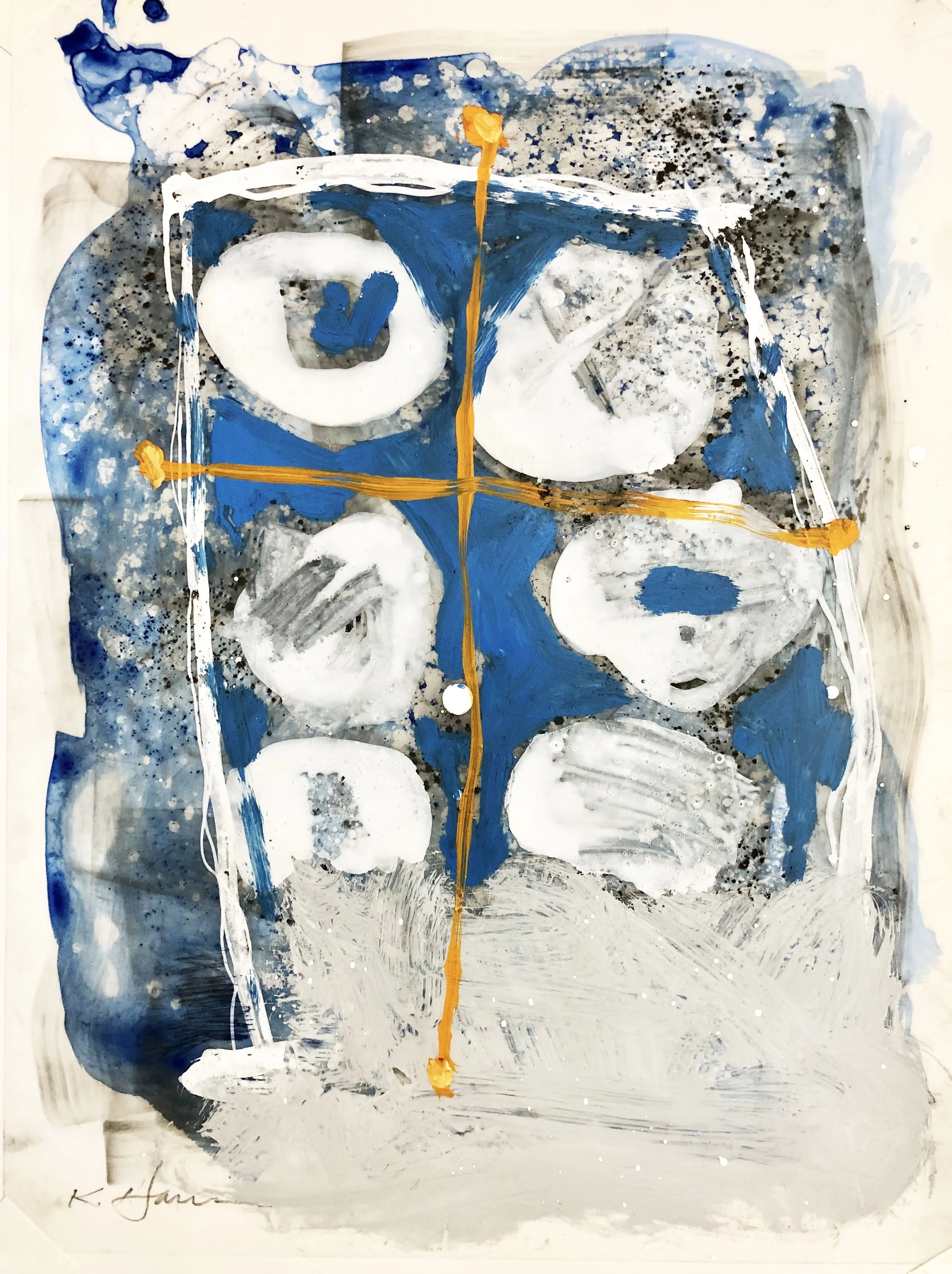 DRAWING #13  11" x 9"
Mixed media on synthetic paper