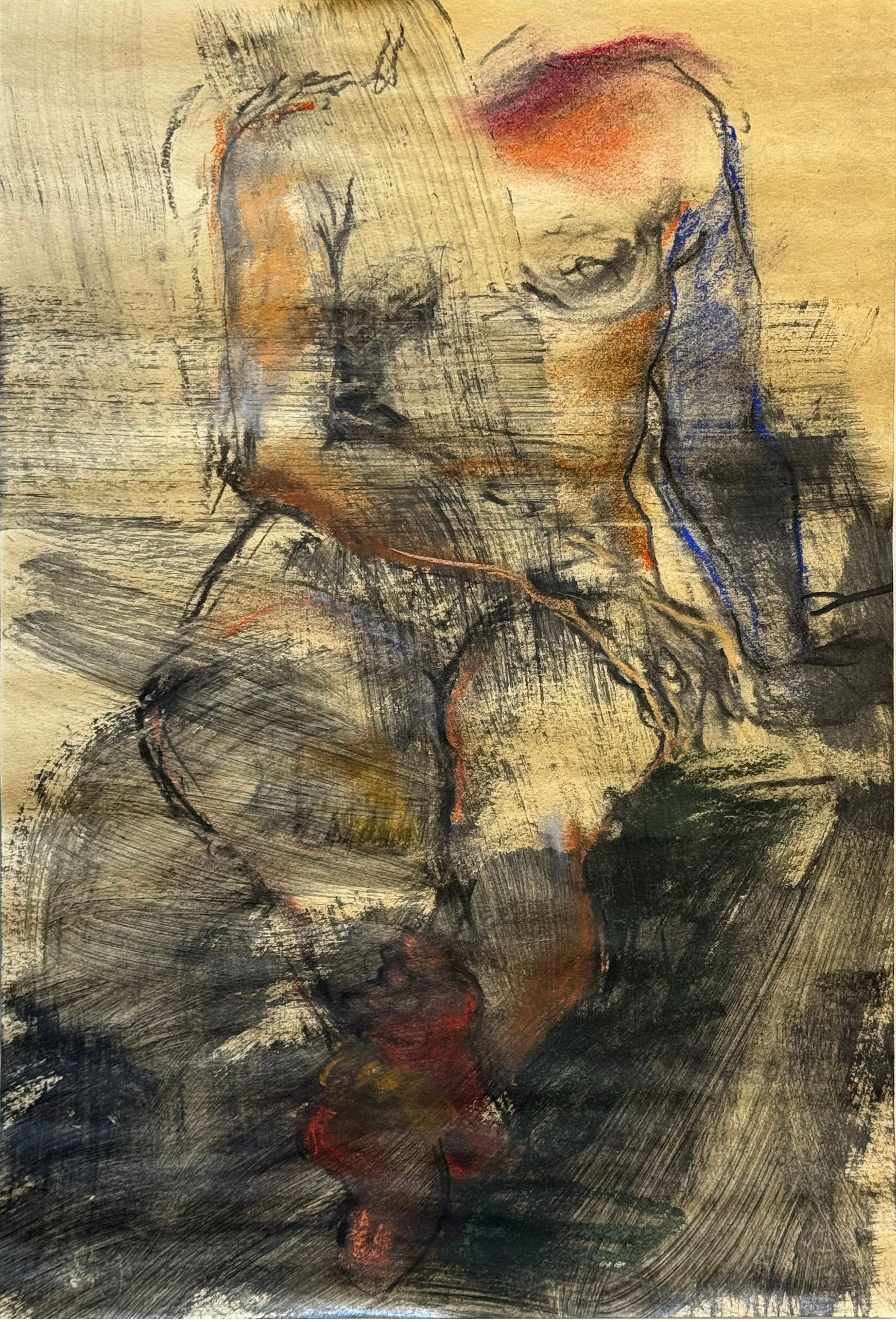 FIGURE ON NEWSPRINT 16' x 11"
Graphite, oil & charcoal