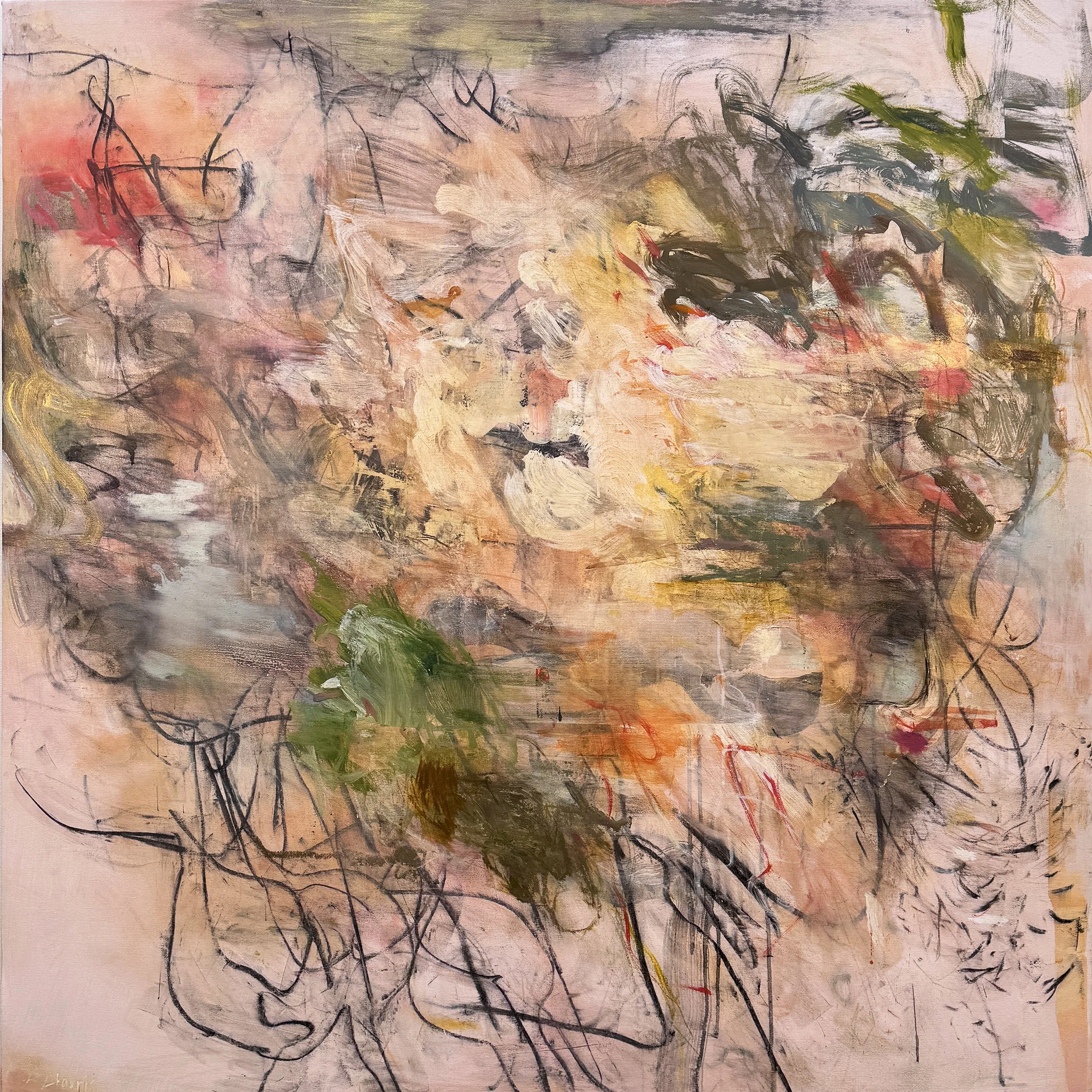 SMITTEN 52" x 52" 
Mixed media on canvas