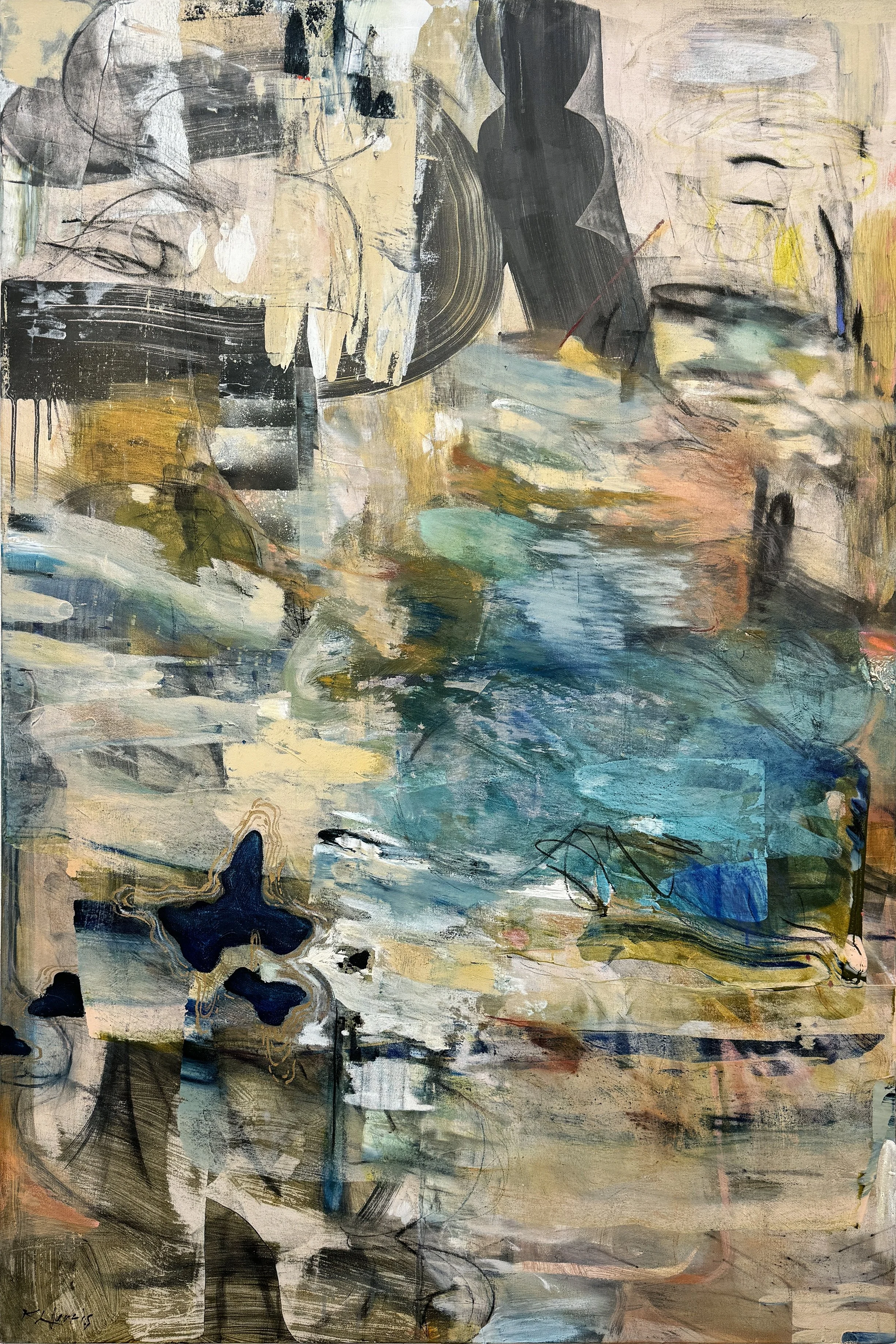 SPLIT DECISIONS 51" X 34"
MIXED MEDIA ON CANVAS
