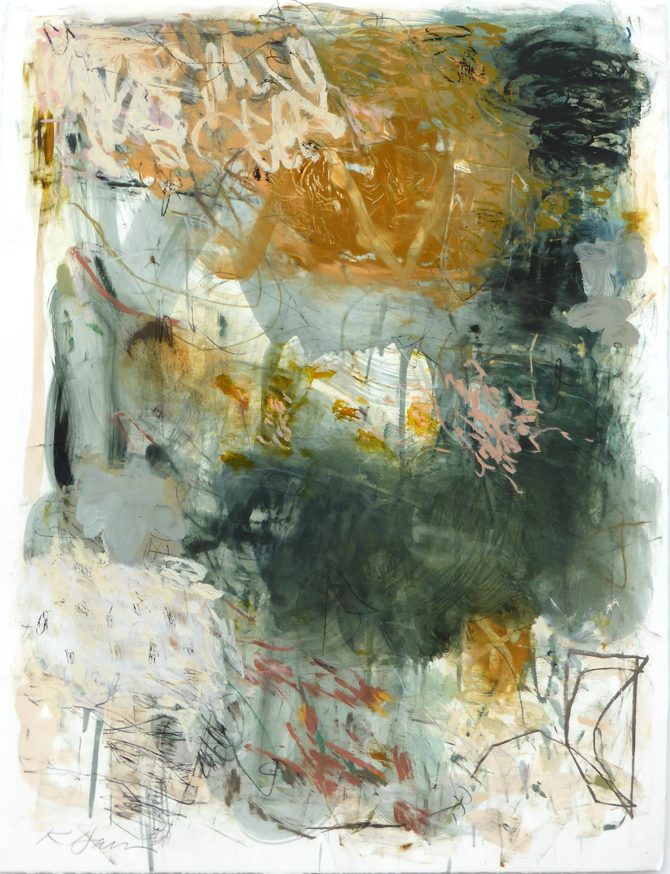 NASHVILLE TRACKS 30" X 23"  
Mixed media on paper
(SOLD)