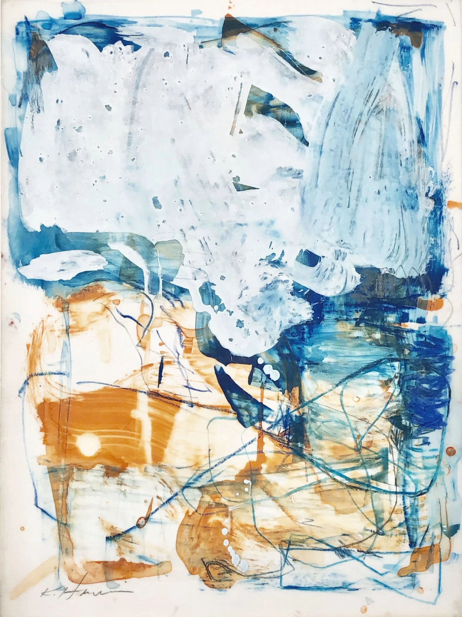 DRAWING #13 
11" X 9"Mixed media on synthetic paper
