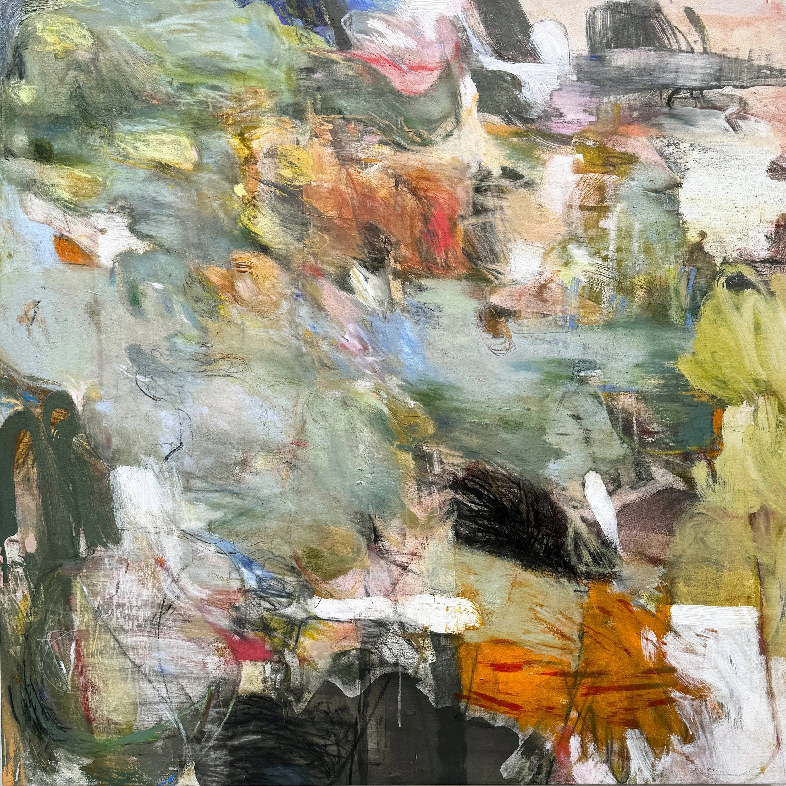 TAKING FLIGHT 48" X 48" Mixed media on canvas