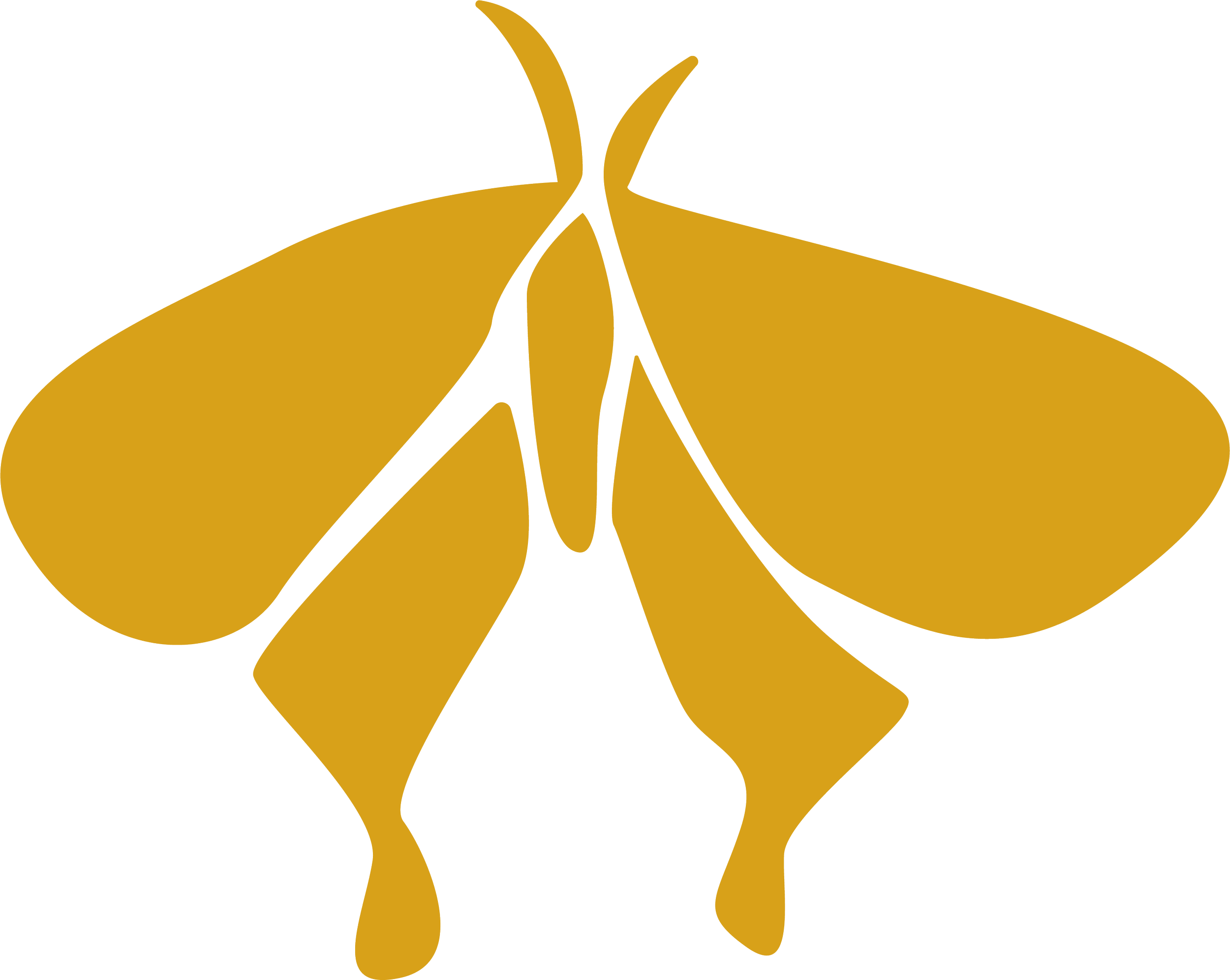 Stylized yellow moth silhouette