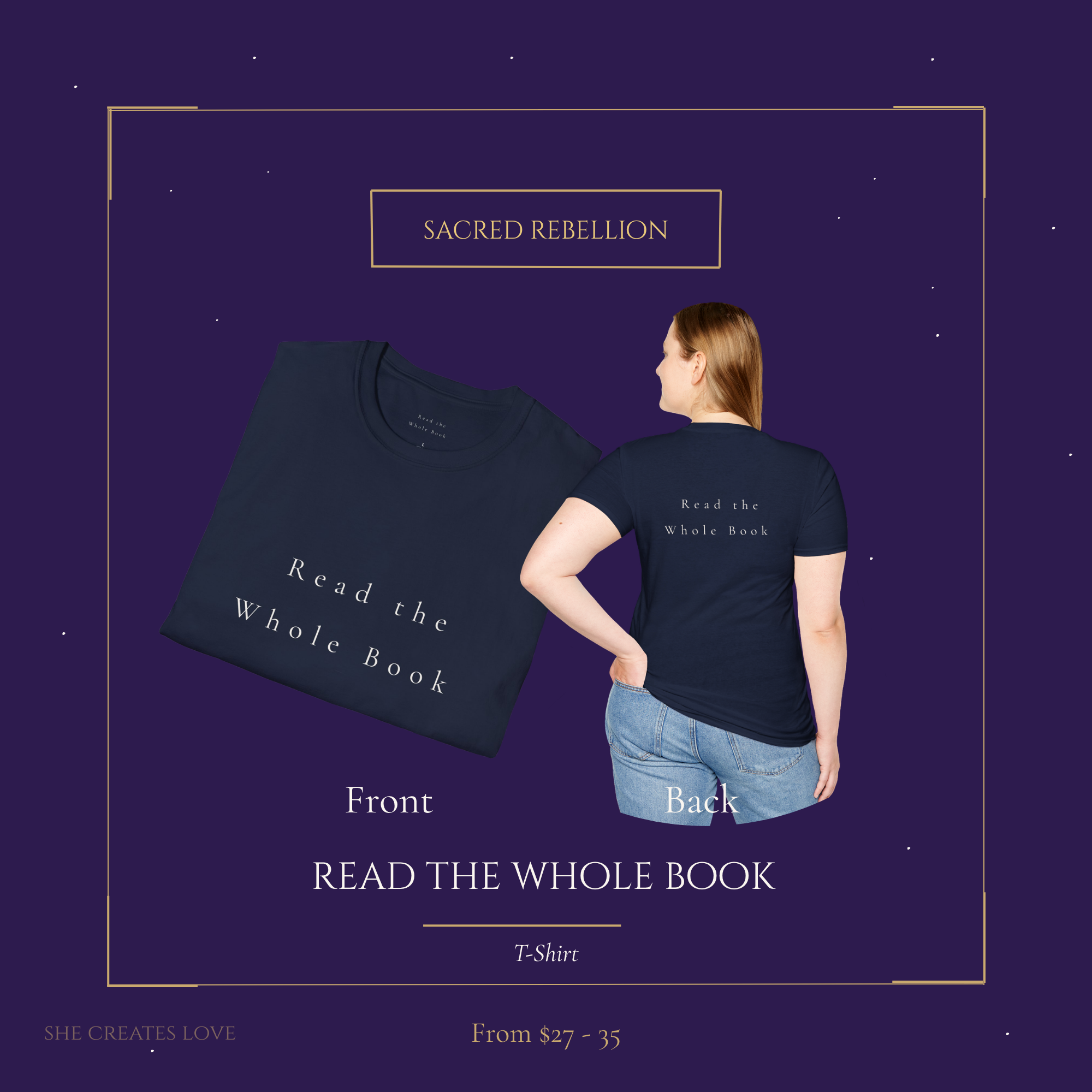 Read the Whole Book — Feminist Theology Tee — Sacred Rebellion Collection — Unisex Fit — She Creates Love