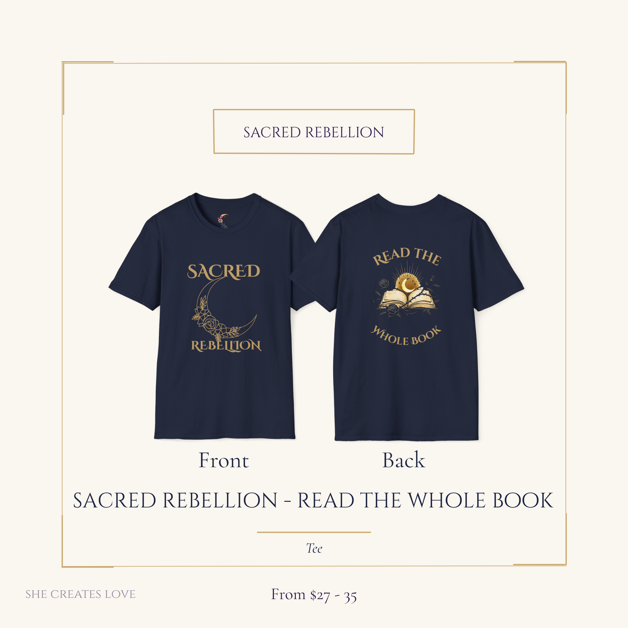 Read the Whole Book Tee — Sacred Rebellion Feminist Apparel — Unisex — She Creates Love