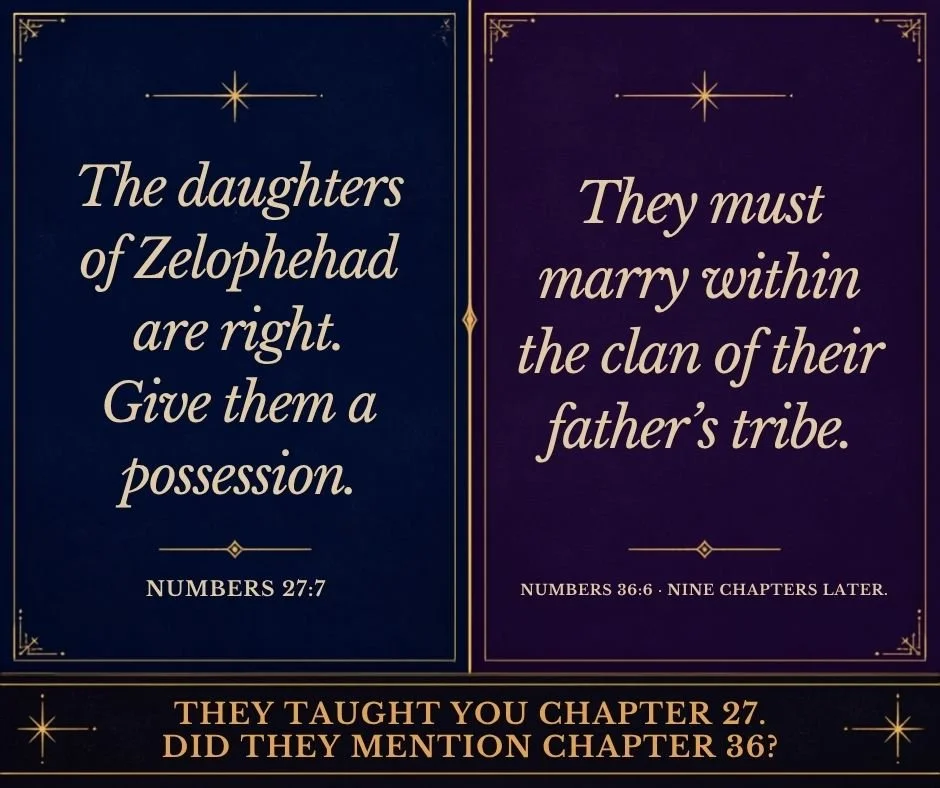 Read the Whole Book · Installment 11 - Numbers 27 vs. Numbers 36