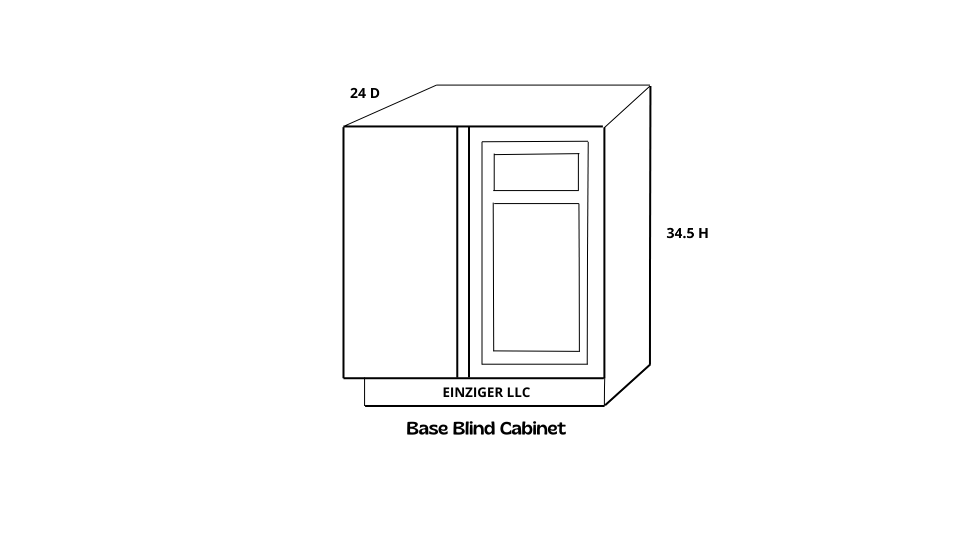 Blind Corner Base Cabinet (L/R) interchangeable  Shaker Style