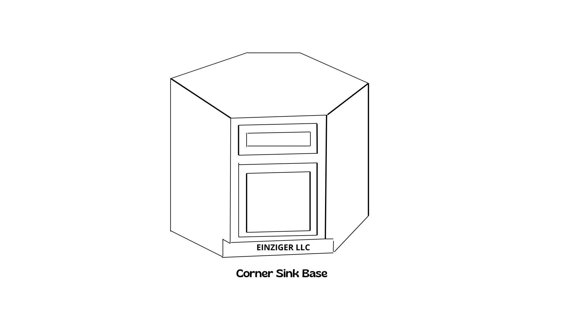 Corner Sink Base Cabinet False Drawer  Shaker Style