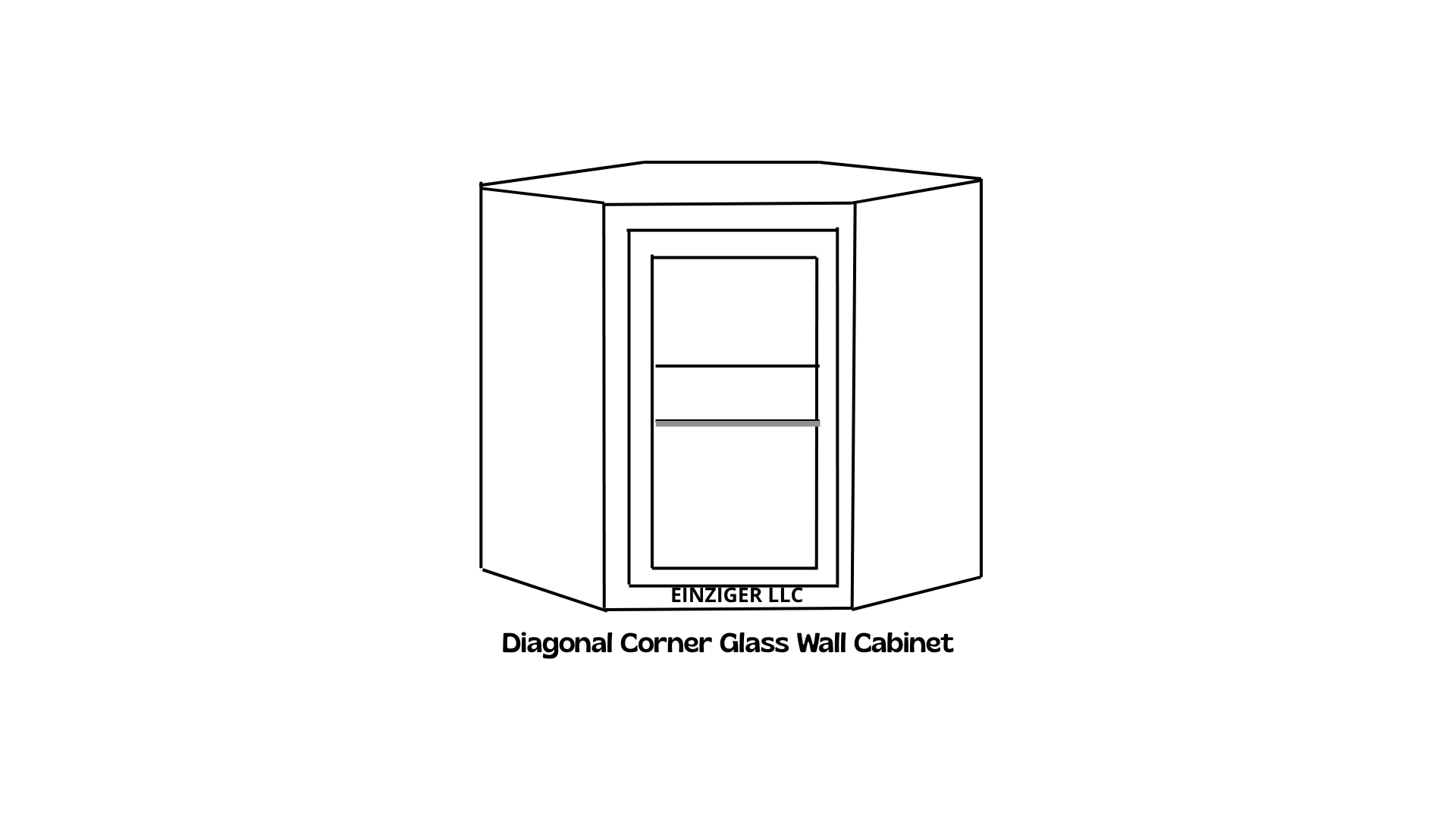 Diagonal Corner Glass Wall Cabinet Shaker Style