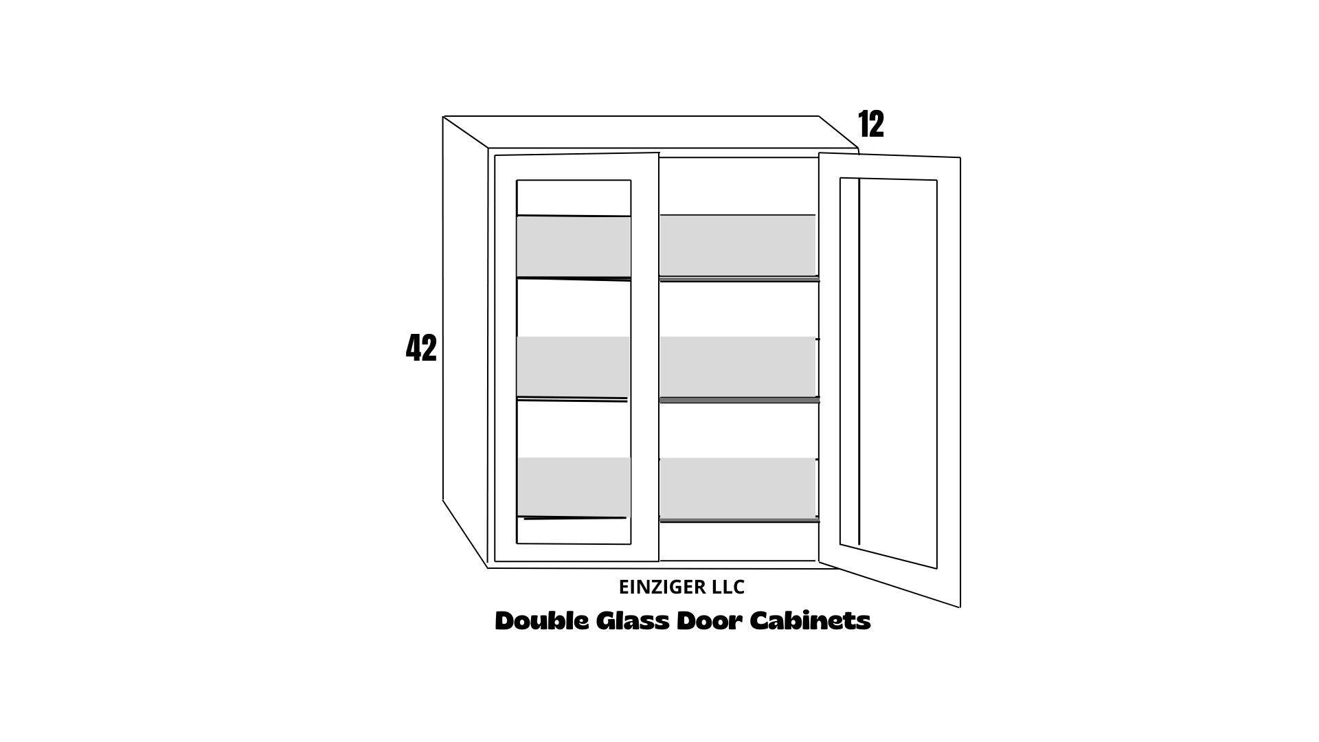 Glass Door Wall Cabinet (42" H) Shaker Style