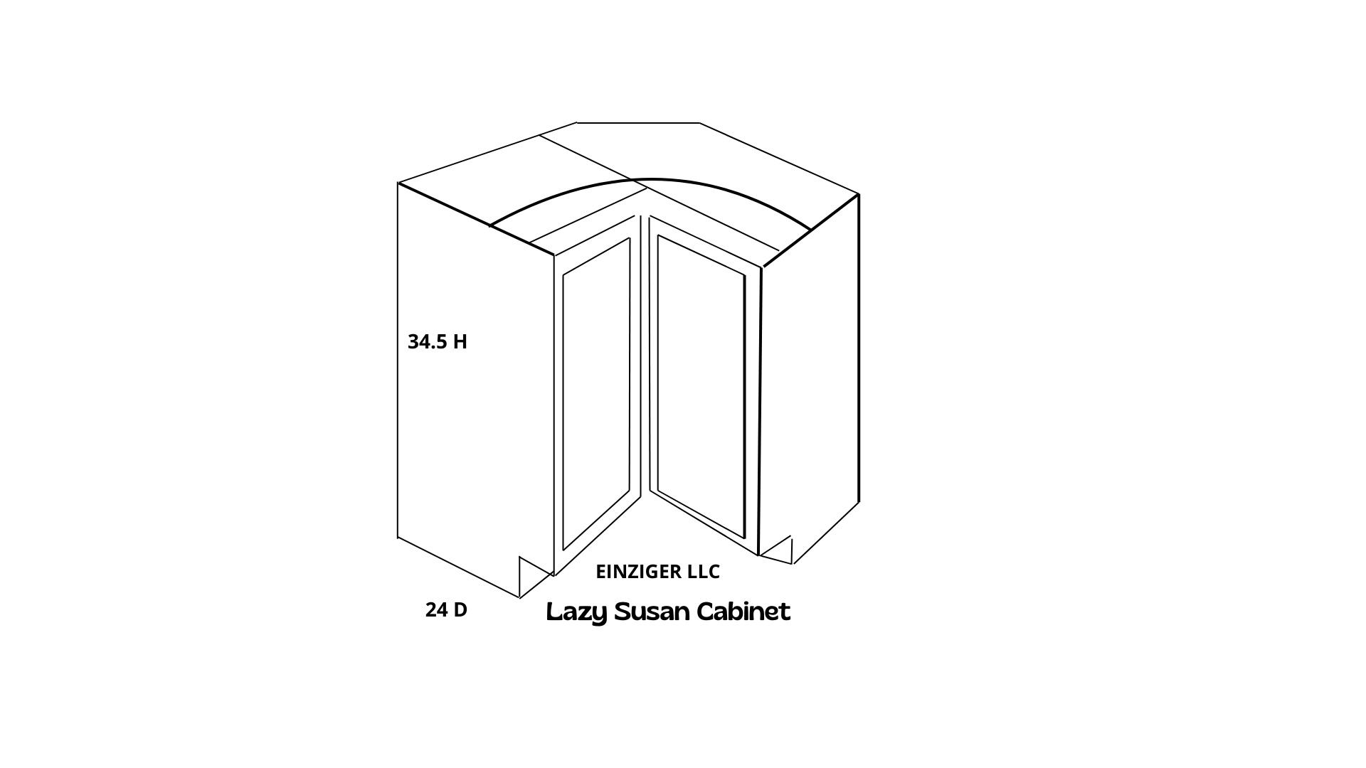Lazy Susan Base Cabinet  Shaker Style