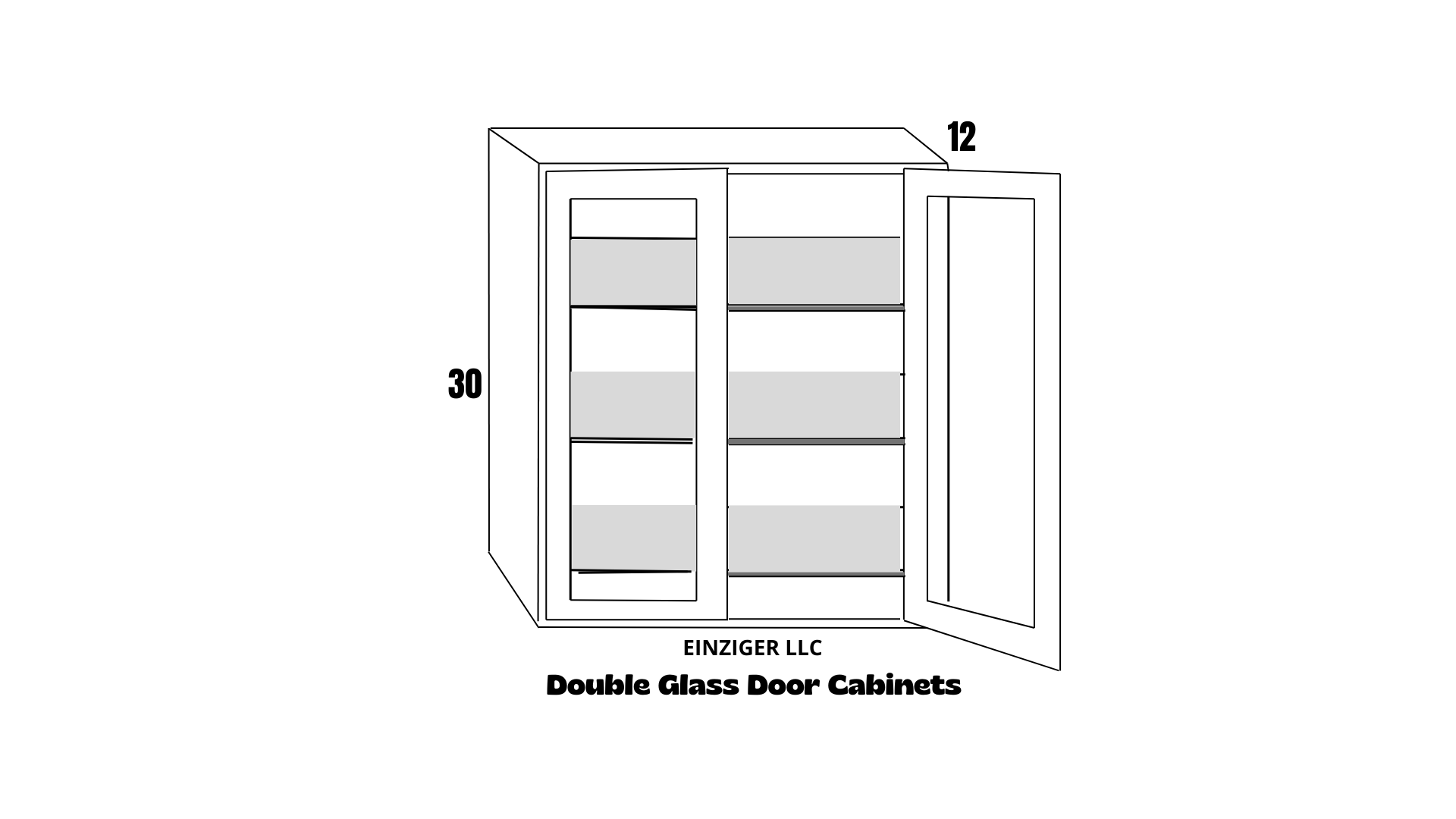 Glass Door Wall Cabinet (30" H) Shaker Style