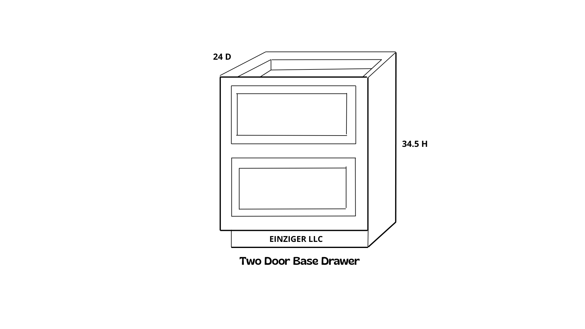 2 Drawer Base Cabinet Shaker Style