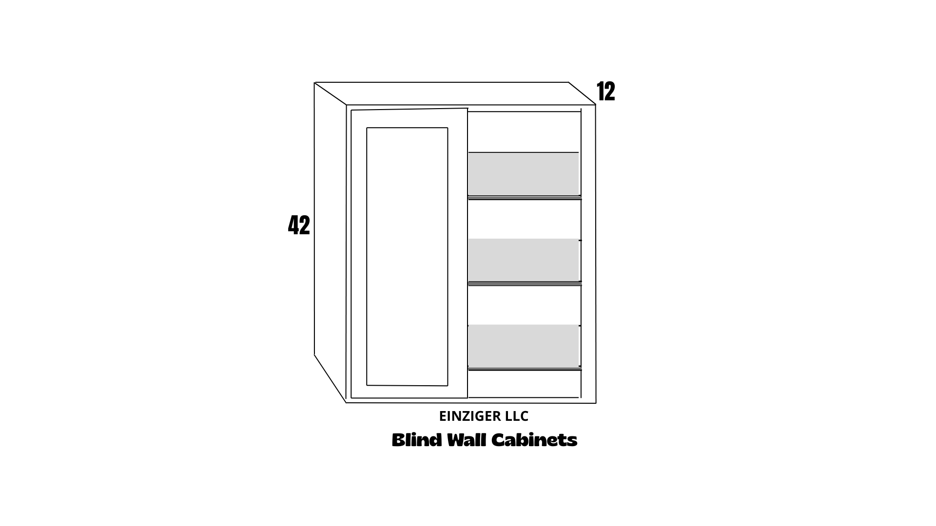 Blind Wall Cabinet 42"H Shaker Style