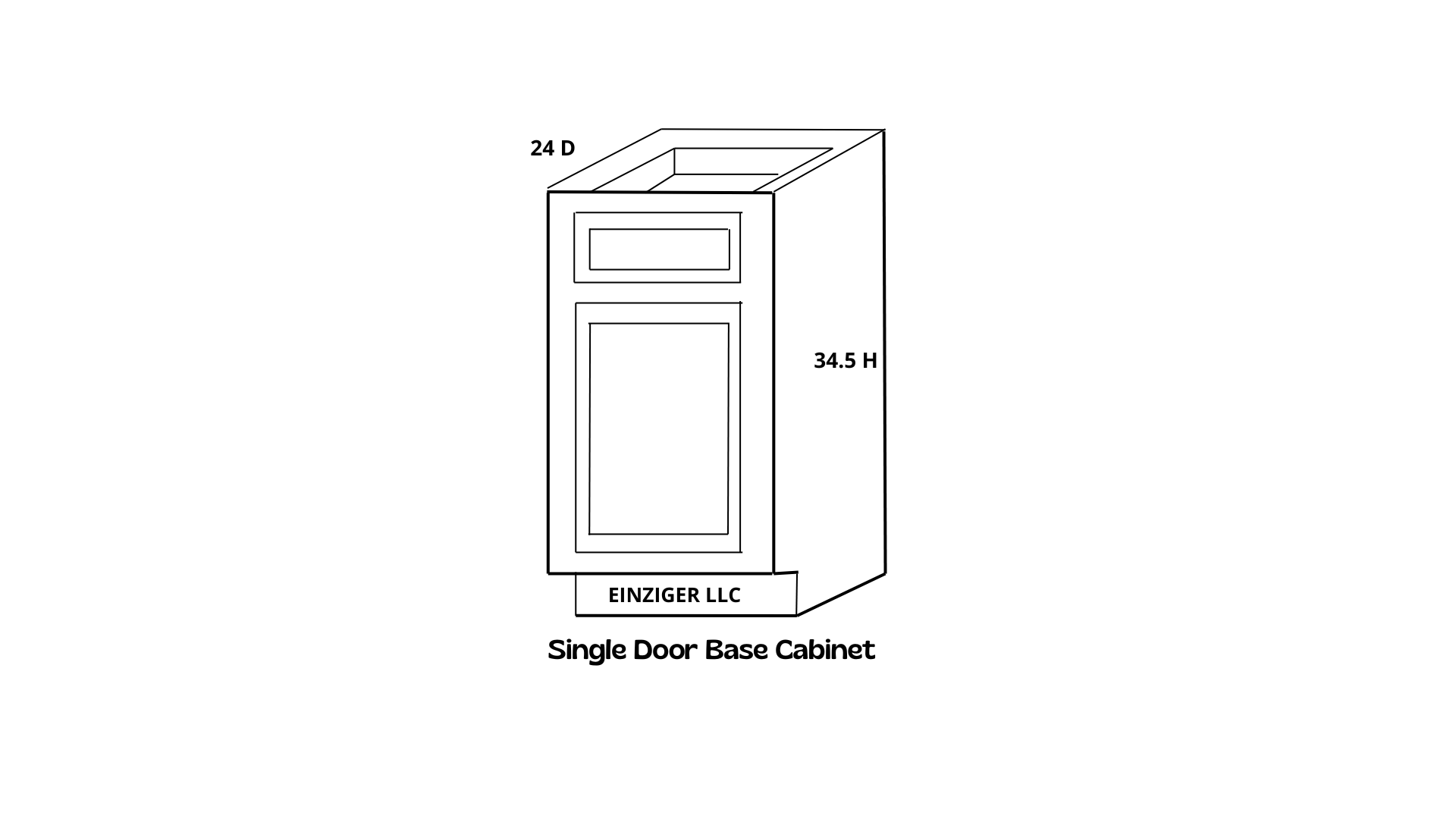 Base Cabinet Single Drawer and Single Door Shaker Style