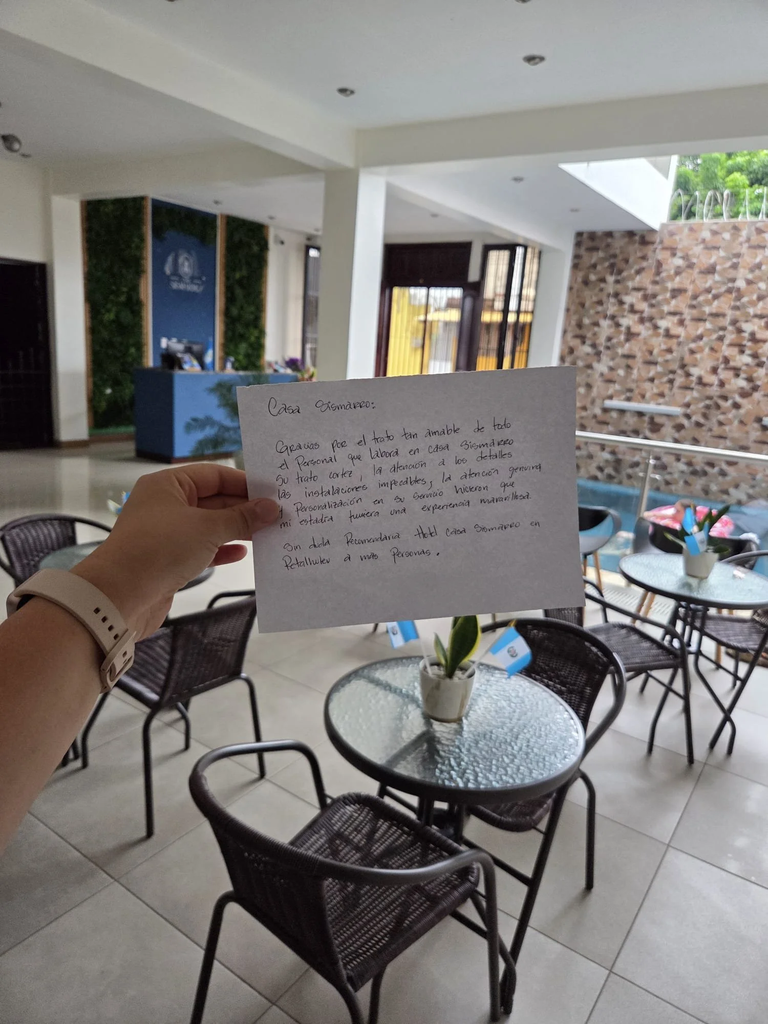 Un mensajito que nos dejó una de nuestras apreciables clientes.