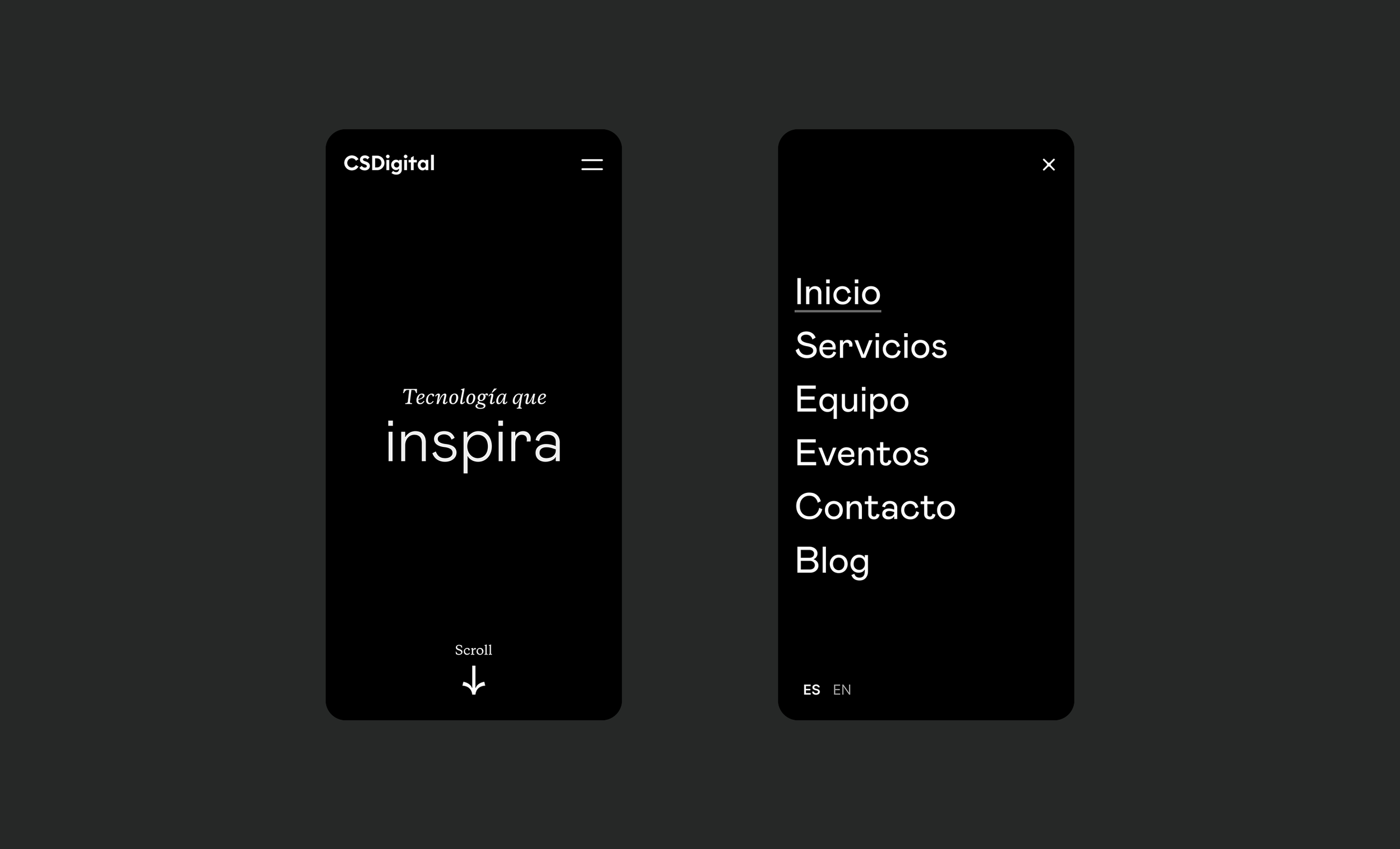 UX/UI móvil de CSDigital