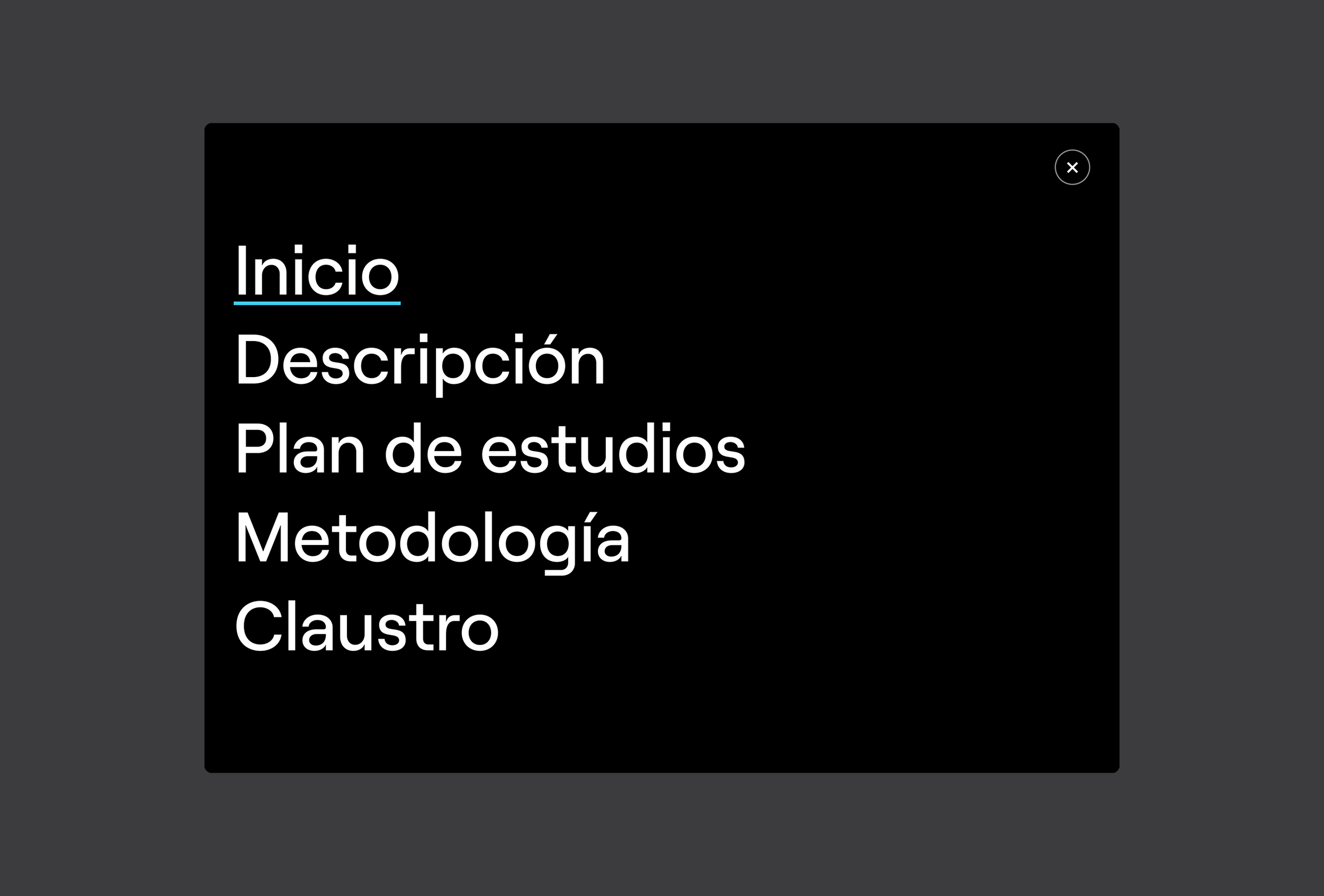 UNIR Executive Master menu
