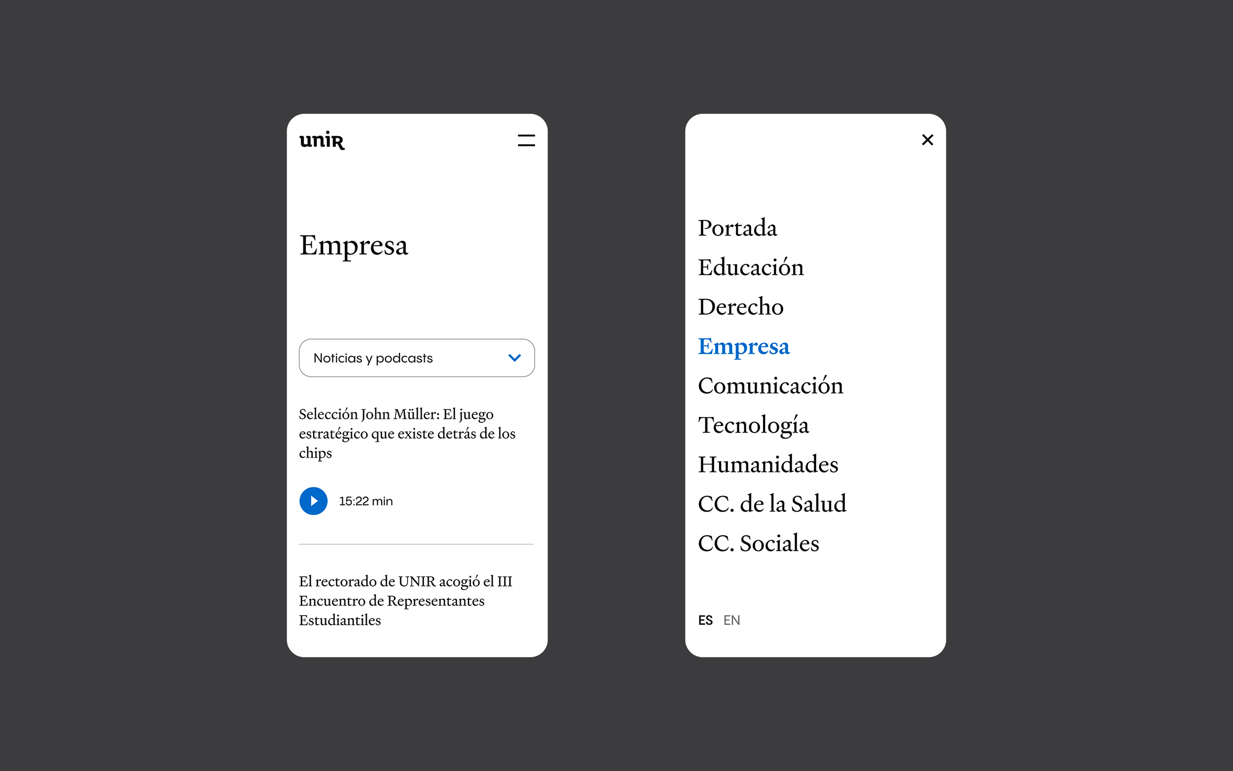 unir responsive design uxui