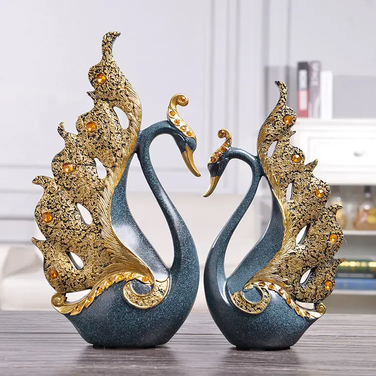 Elevate your home decor with our exquisite European-style couple swan figurine, a perfect blend of elegance and charm.