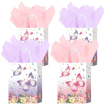 These beautiful gift bags are ideal for party decor or creative gifts. Enough number of butterfly party supplies save effort and keep your items organized. Butterfly themed gift bags are perfect.