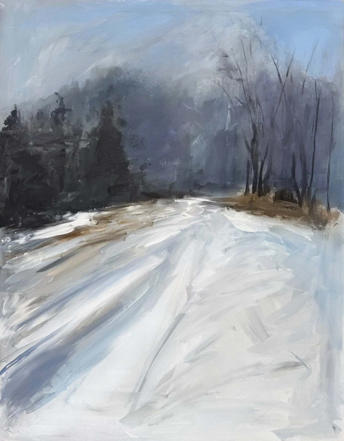 That in between moment when winter softens,
paths reappear,
and everything feels briefly possible again.

*DM for details on painting