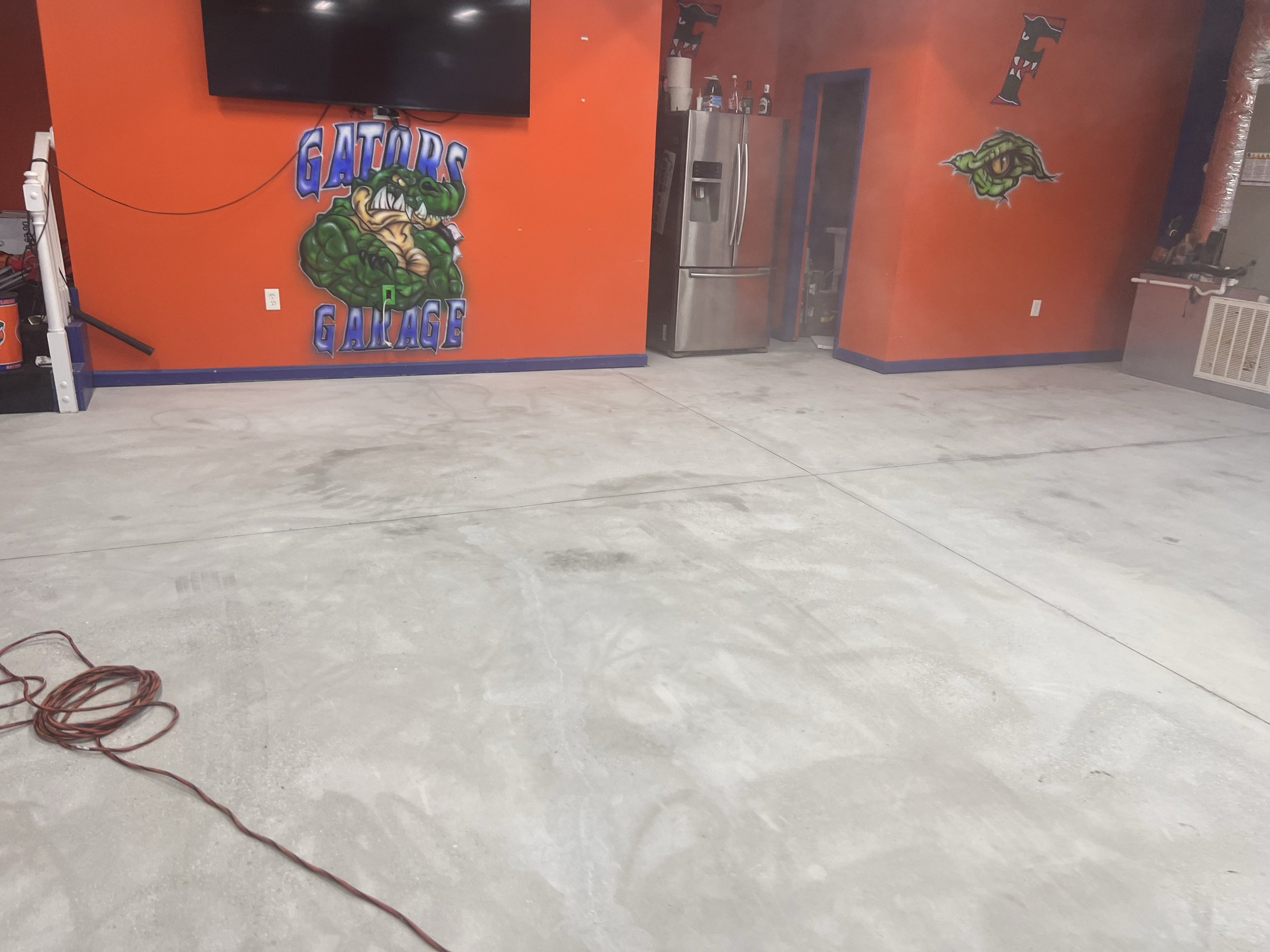 before the custom flake epoxy