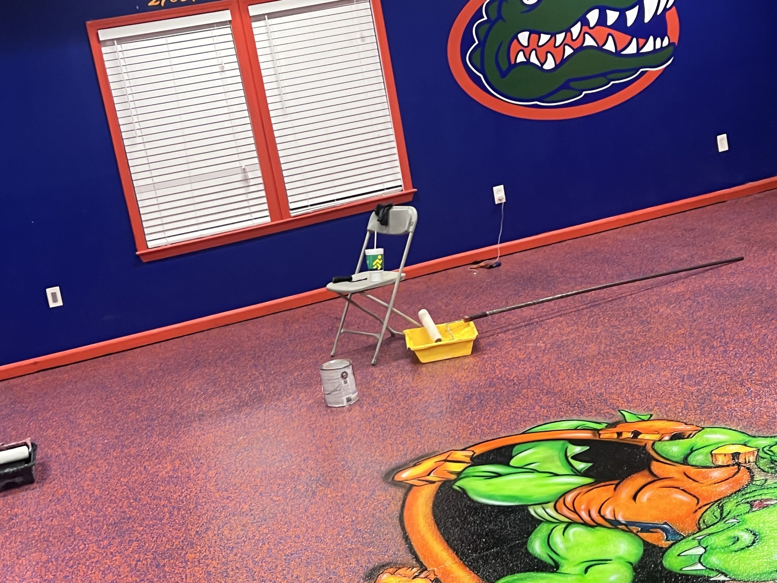 custom epoxy flooring and stencil